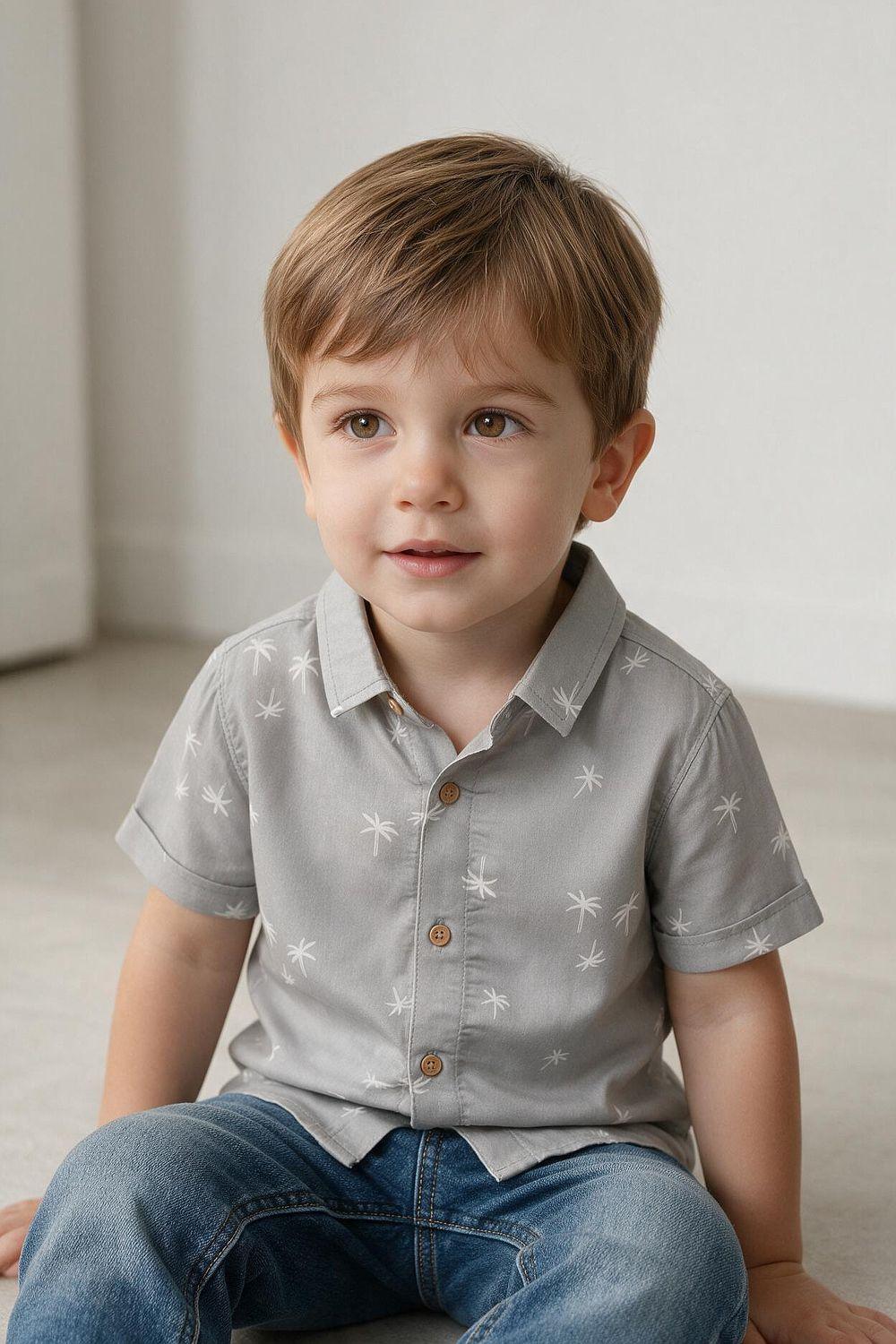 Camisa Viscosa Verde Niño 6-9M a 4-5A Colloky-1