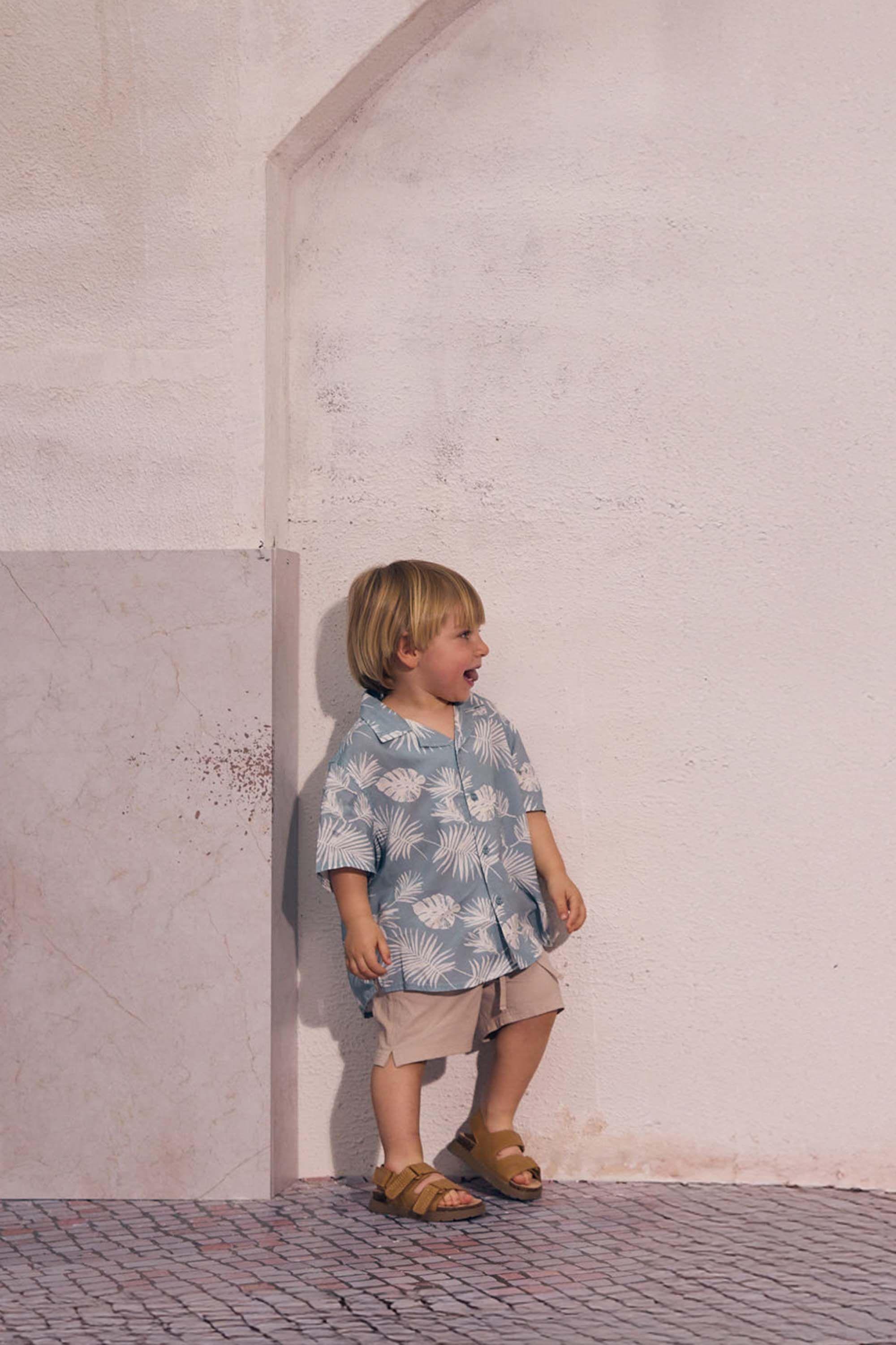 Camisa viscosa niño verde 6-9M a 4-5A-4