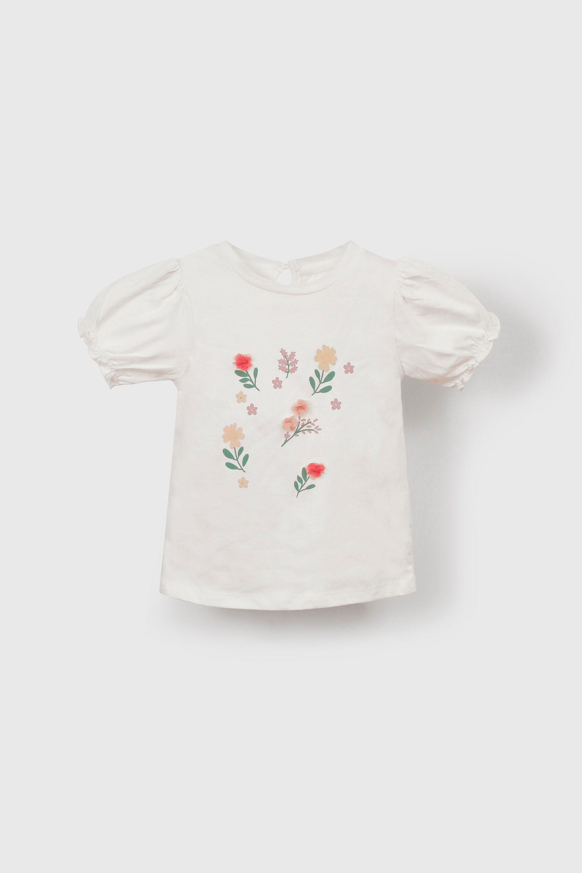 Polera Blanca Flores-0