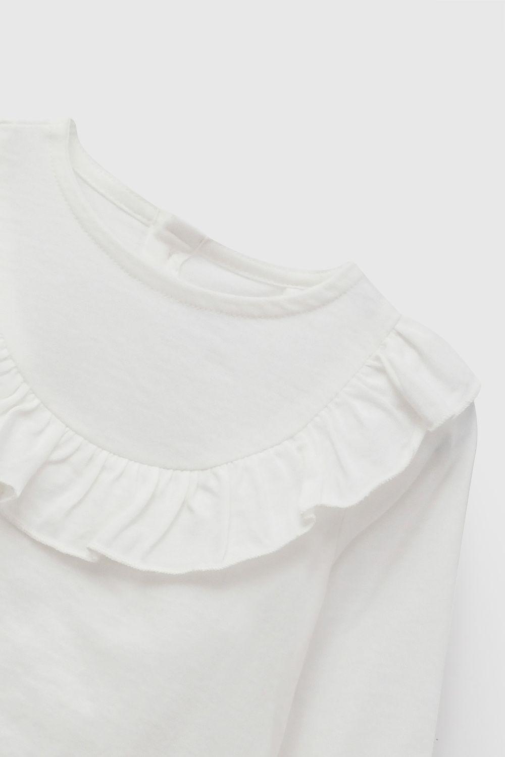 Polera vuelos niña blanco 6-9M a 4-5A-2