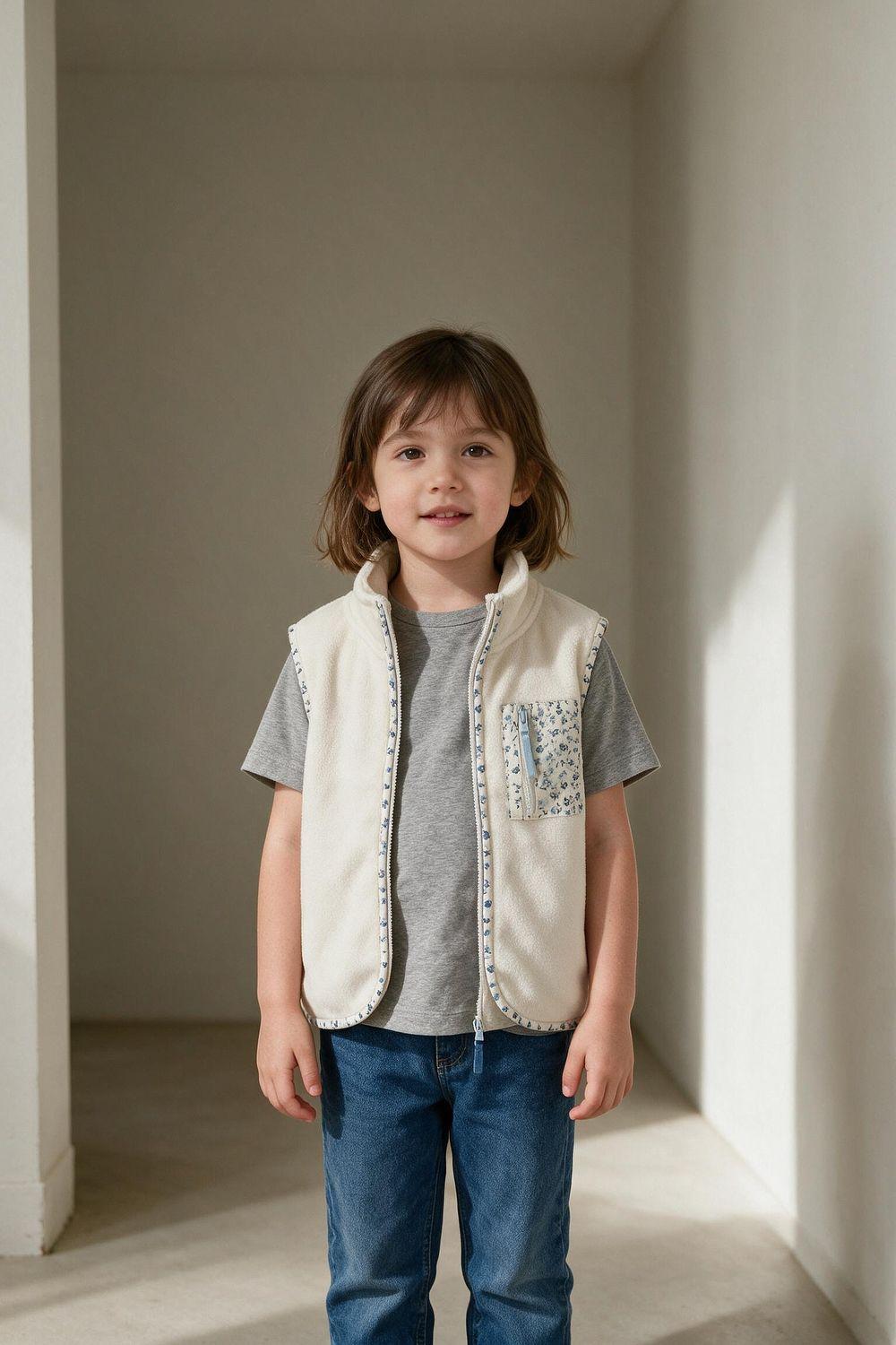 Polar Sin Mangas Crema Niña 6-9M a 4-5A Colloky-1