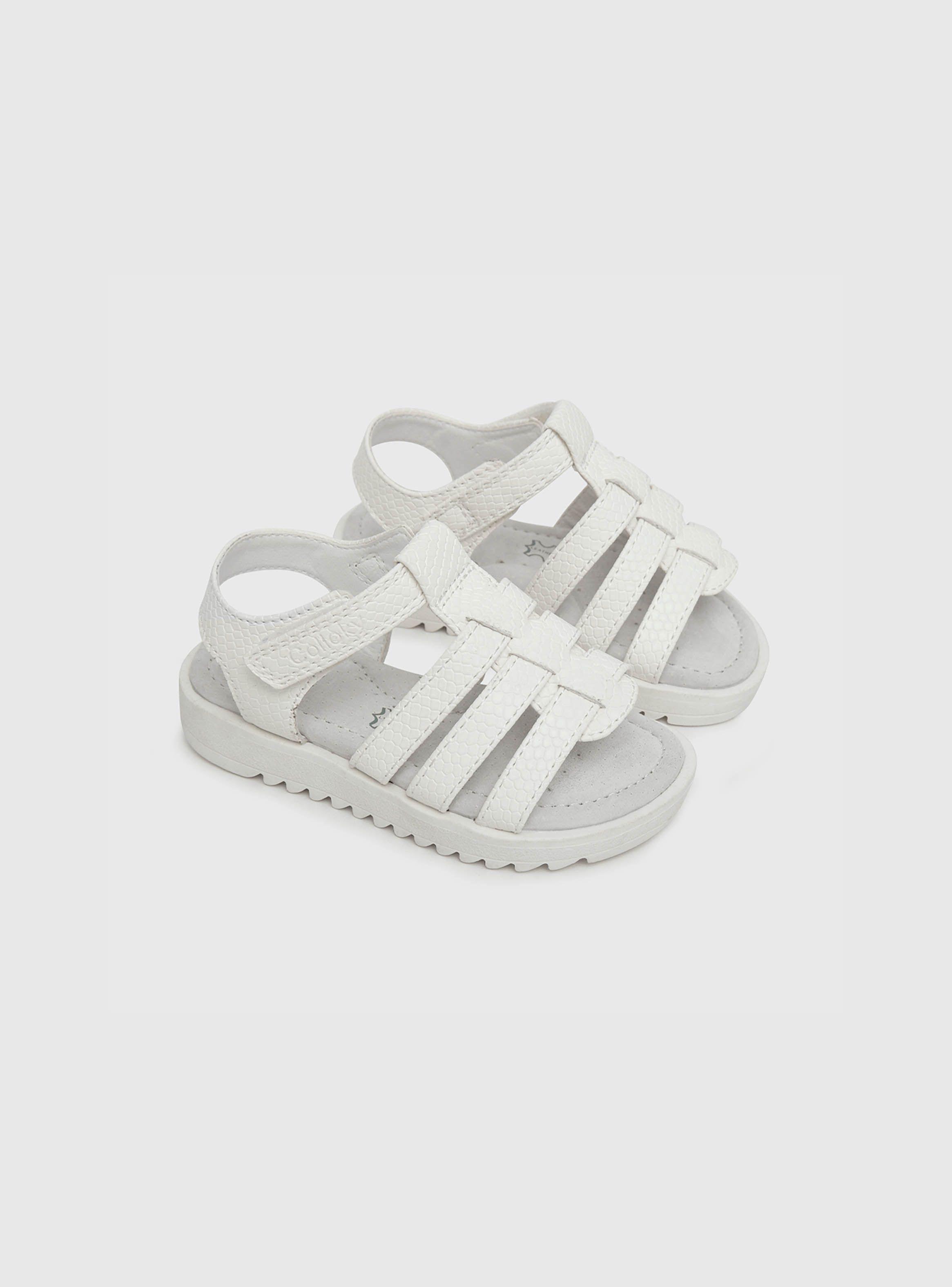 Sandalia De Niña Velcro Blanco (21 A 27) Colloky-0