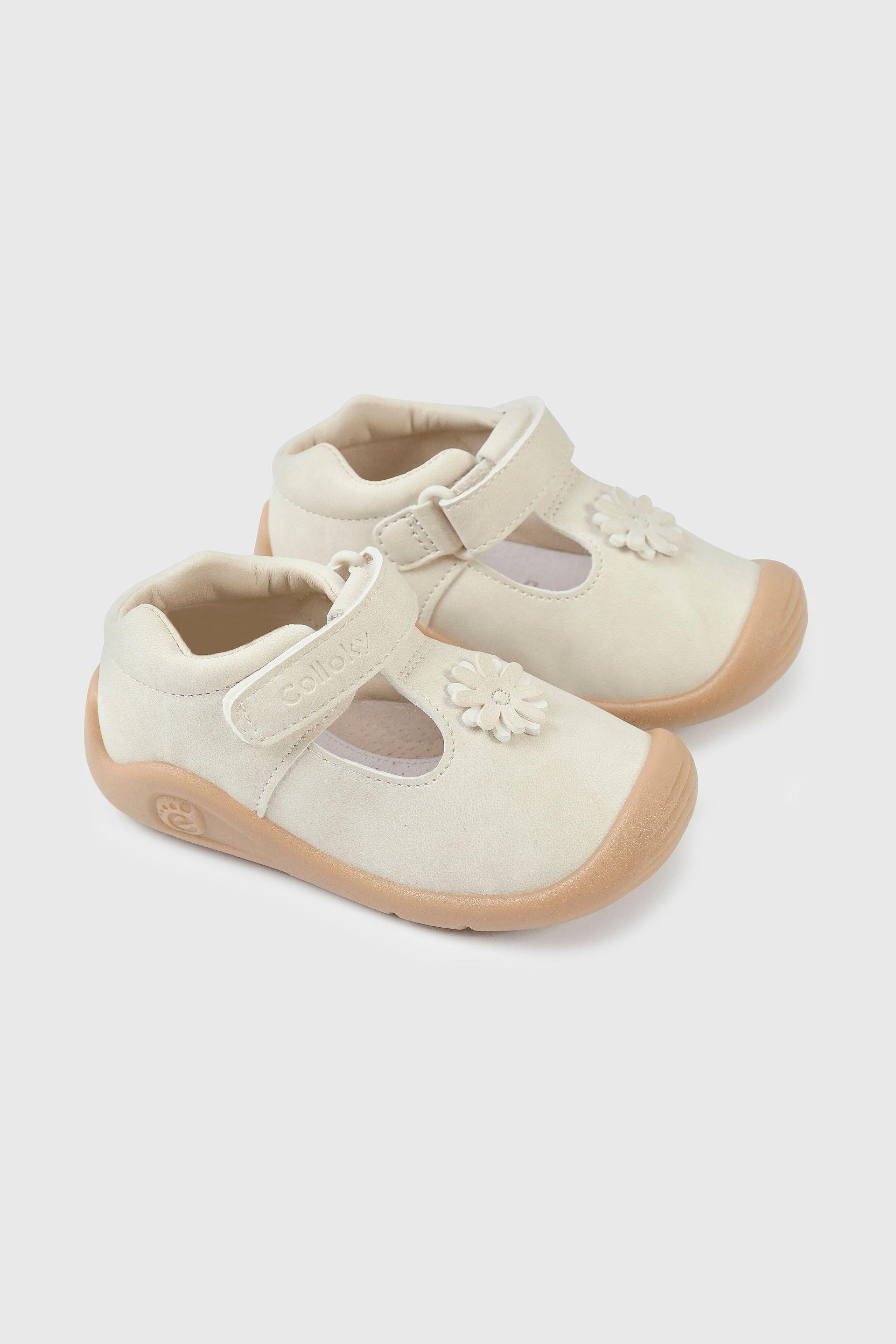 Zapatos cómodos niña color blanco para primeros pasos-0