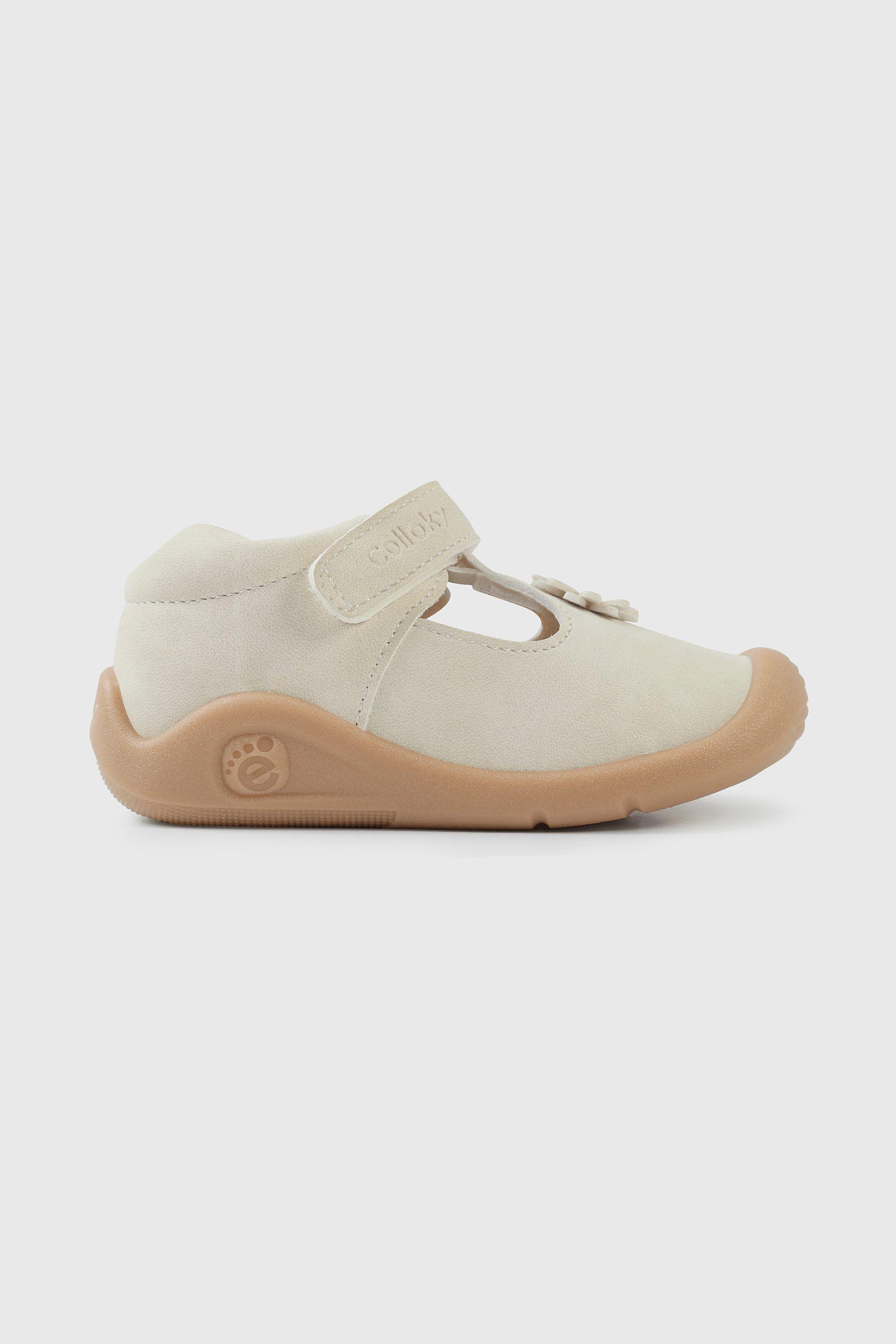 Zapatos cómodos niña color blanco para primeros pasos-1