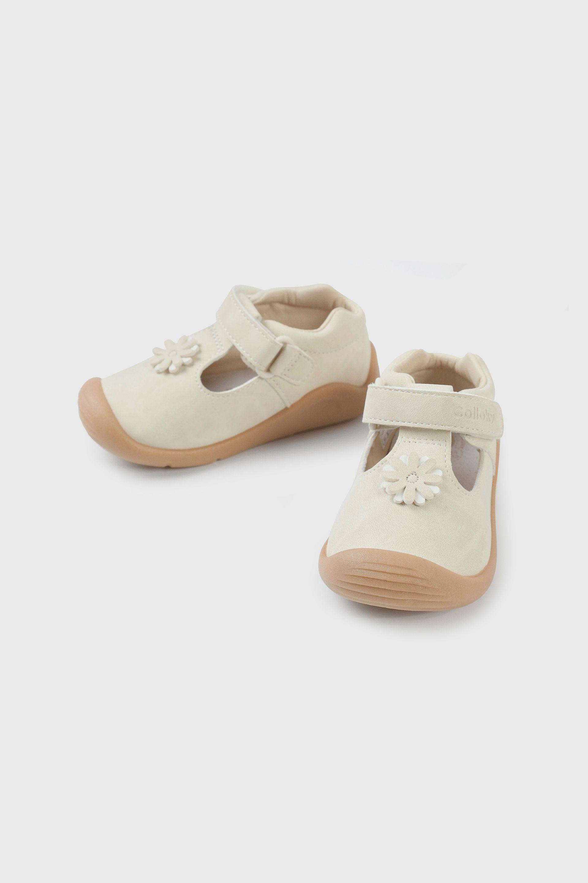 Zapatos cómodos niña color blanco para primeros pasos-3