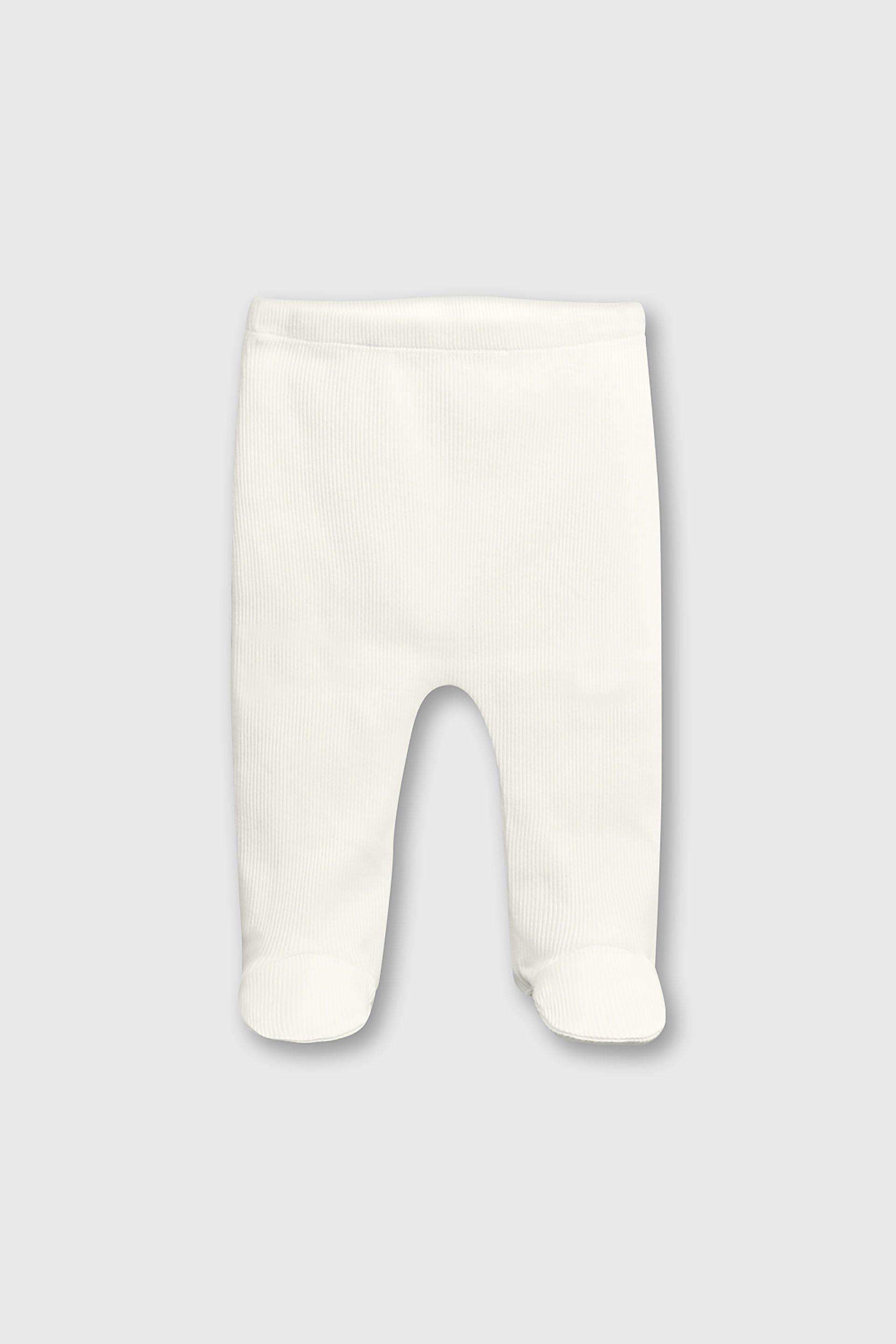 Conjunto de Algodón Blanco con botón para bebé Recién Nacido a 6/9 Meses-2