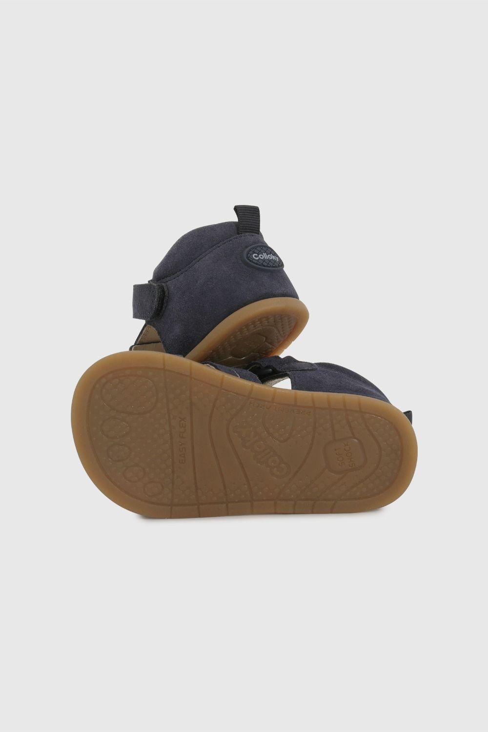 Sandalia Cangrejera  de Cuero Azul 33010150V26-2