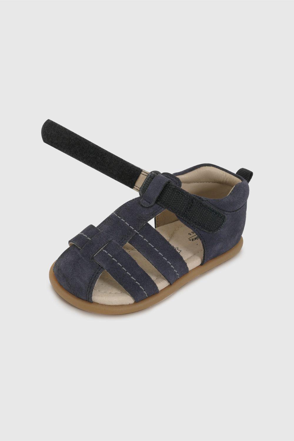 Sandalia Cangrejera  de Cuero Azul 33010150V26-5