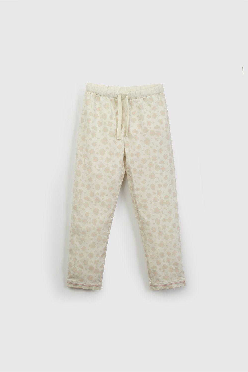 Pijama Beige Camisero Print De Niña PJJE0275V26-2