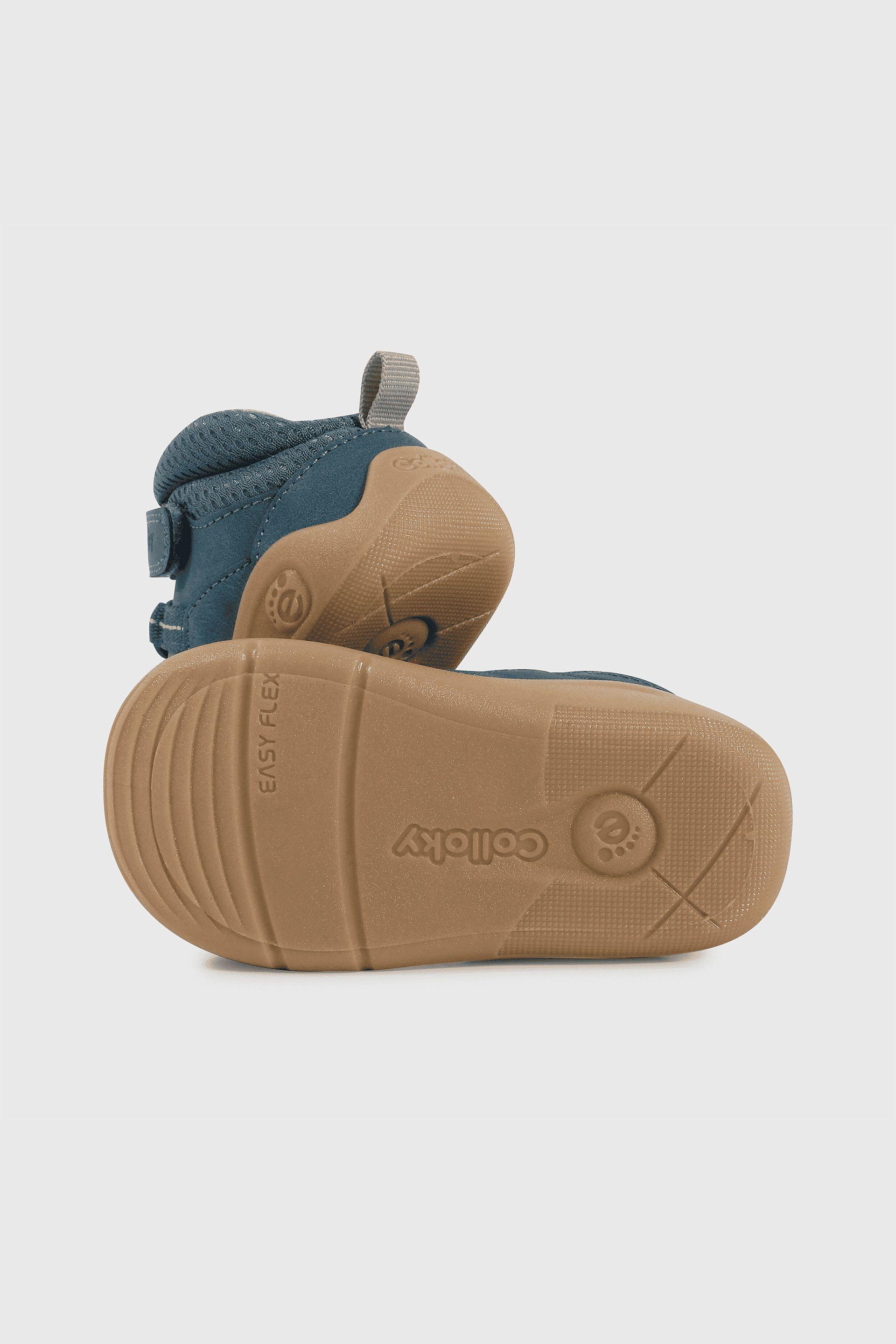 Botín Colección Azul de Bebé con Velcro y Cordón Elástico Talla 18 al 21 5519-2