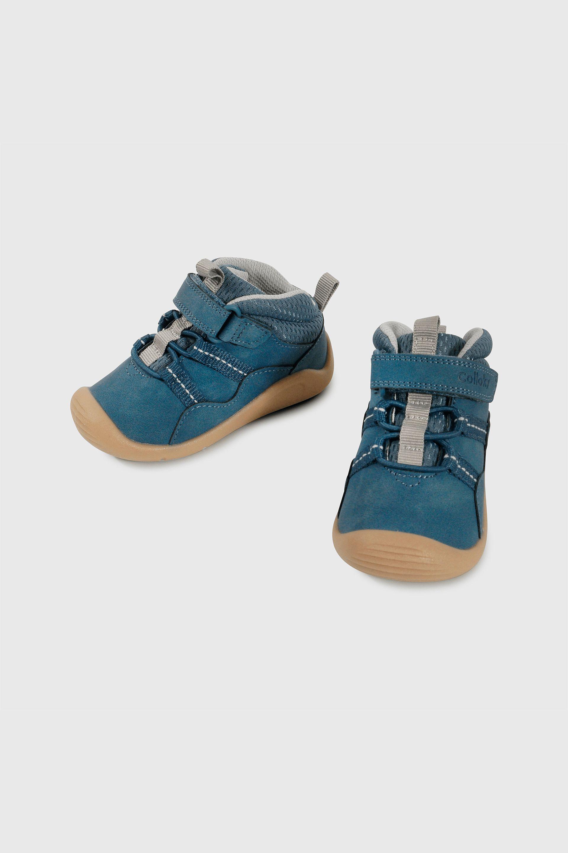 Botín Colección Azul de Bebé con Velcro y Cordón Elástico Talla 18 al 21 5519-3