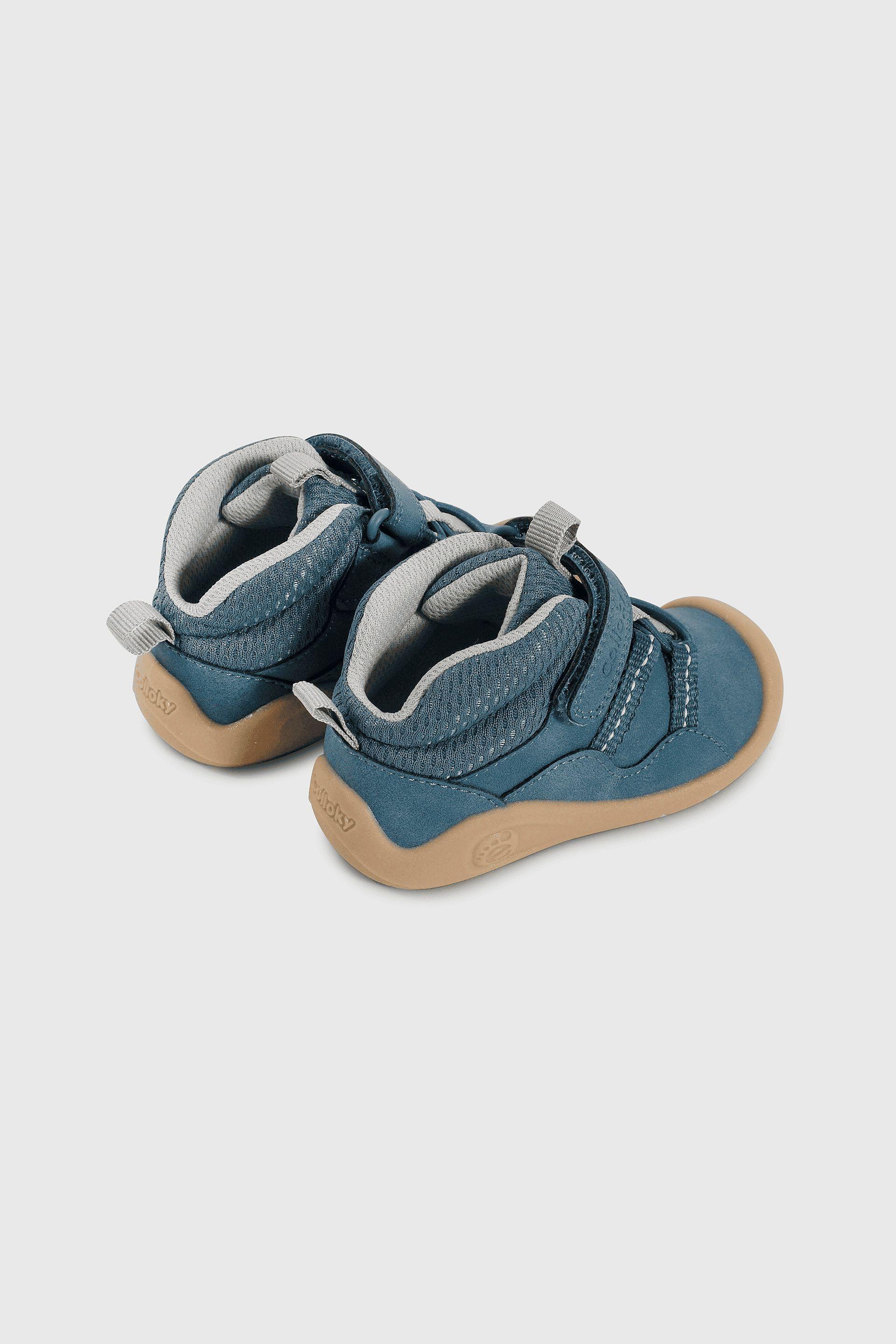 Botín Colección Azul de Bebé con Velcro y Cordón Elástico Talla 18 al 21 5519-4