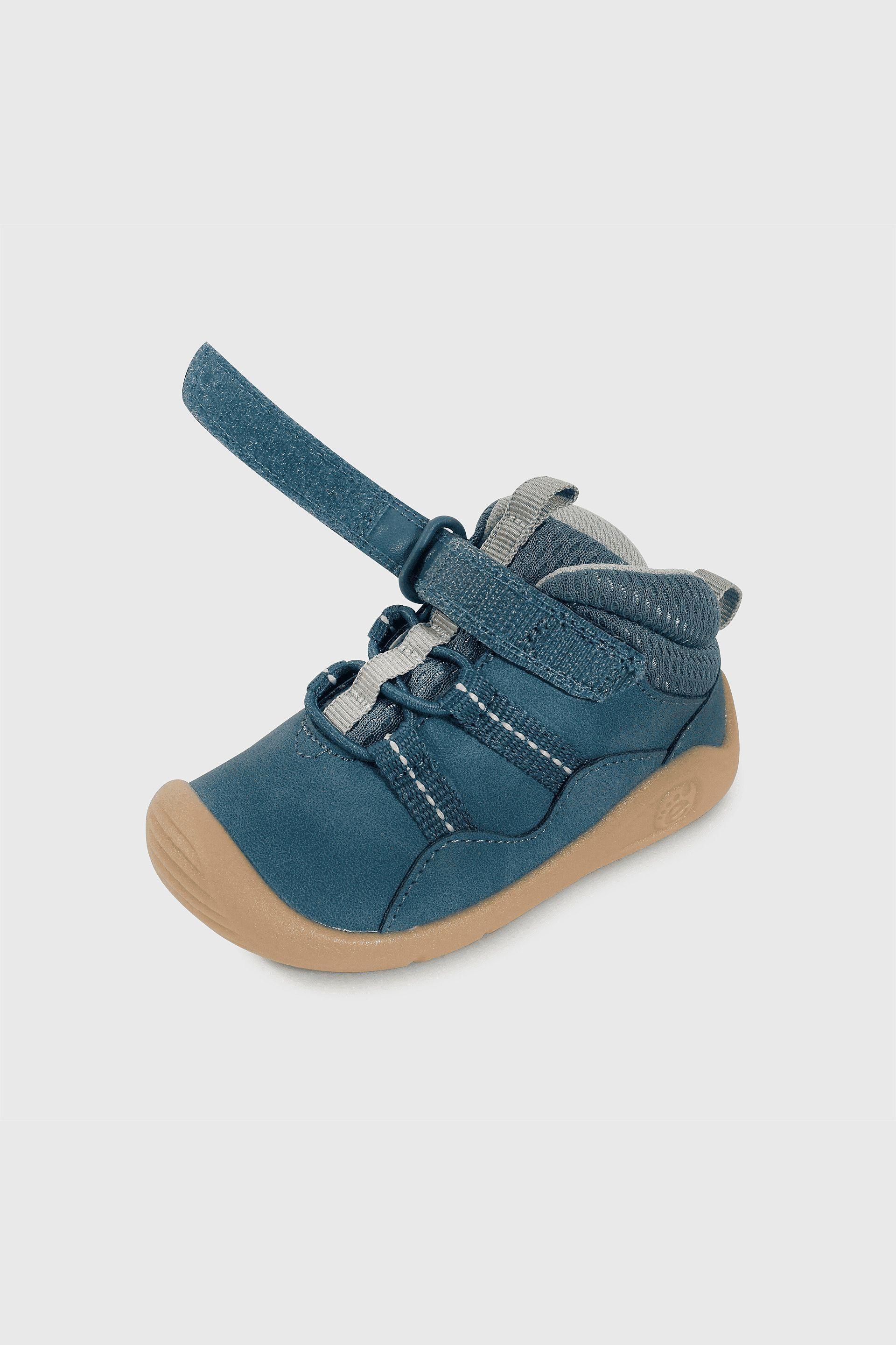 Botín Colección Azul de Bebé con Velcro y Cordón Elástico Talla 18 al 21 5519-5