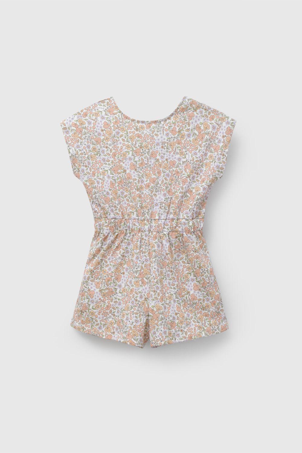 Enterito Flores Naranja Lazo Espalda De Niña ENJE0443V26-0