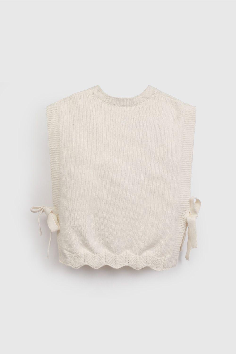 Sweater Beige Sin Mangas De Niña SWLA1075V26-1