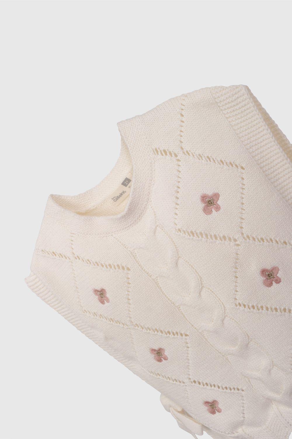 Sweater Beige Sin Mangas De Niña SWLA1075V26-3