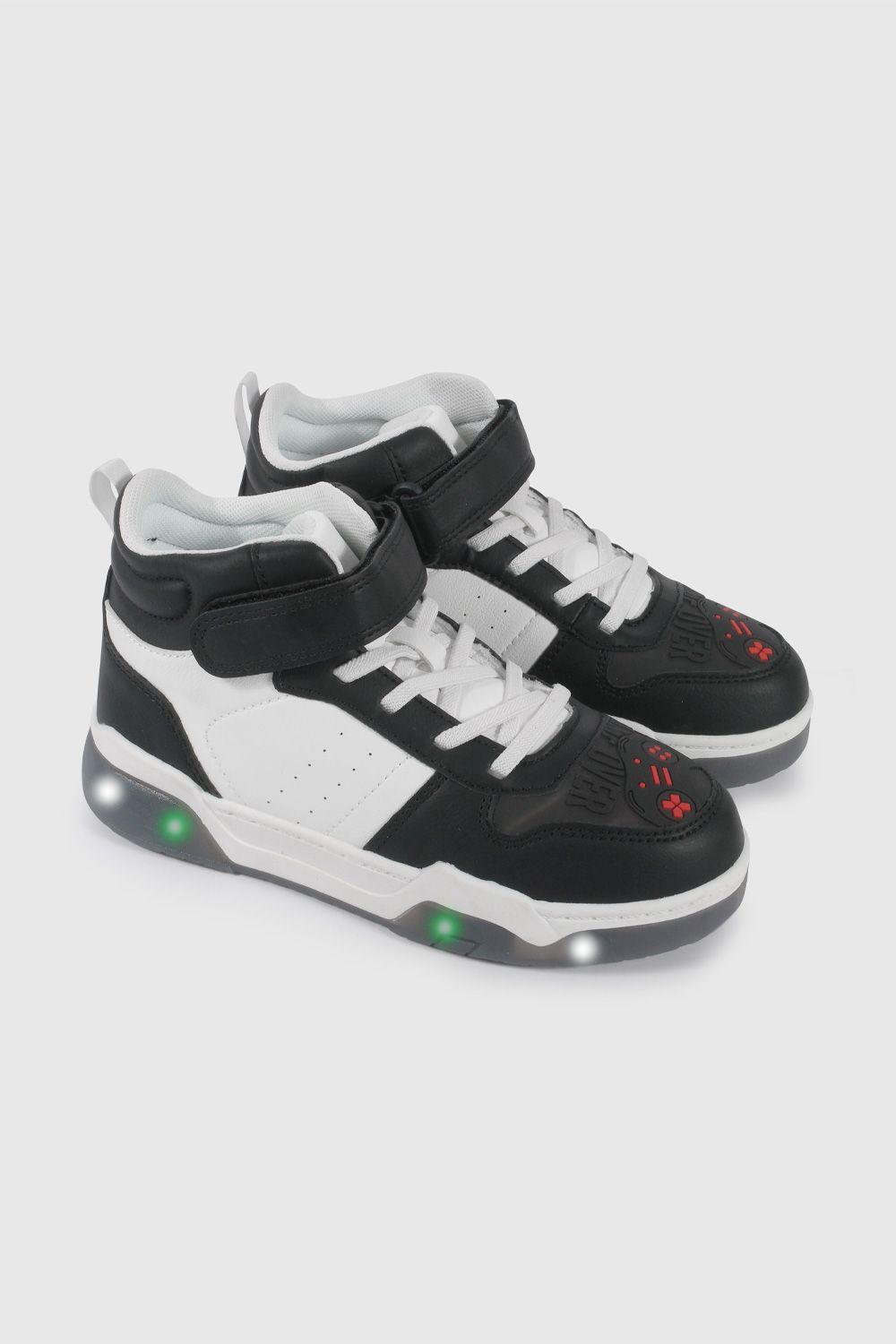 Zapatilla de Luces Negra con Blanco 57170298V26-0