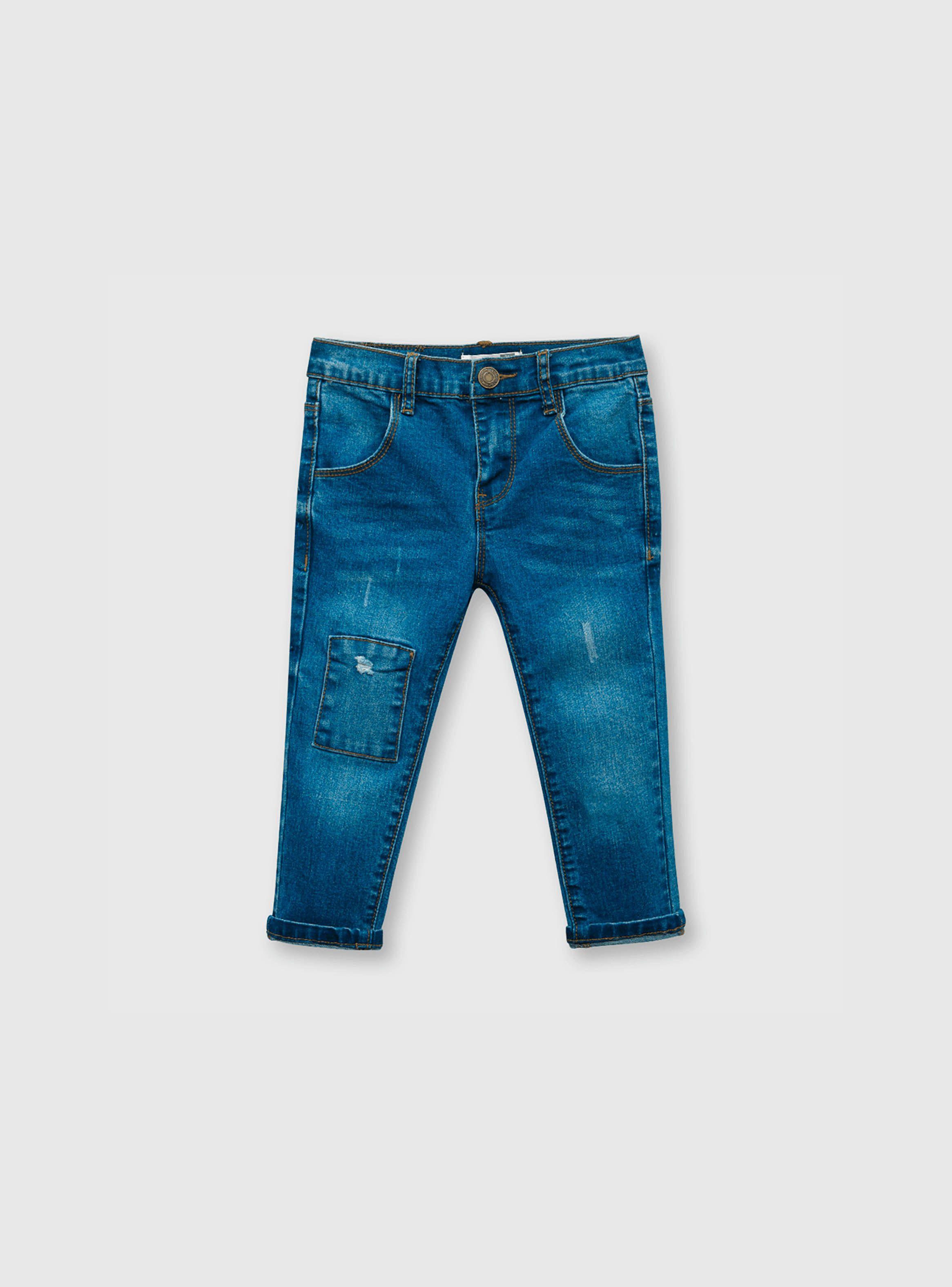 Jeans De Bebé Niño Con Parches Azul (3 A 36 Meses) Colloky-0