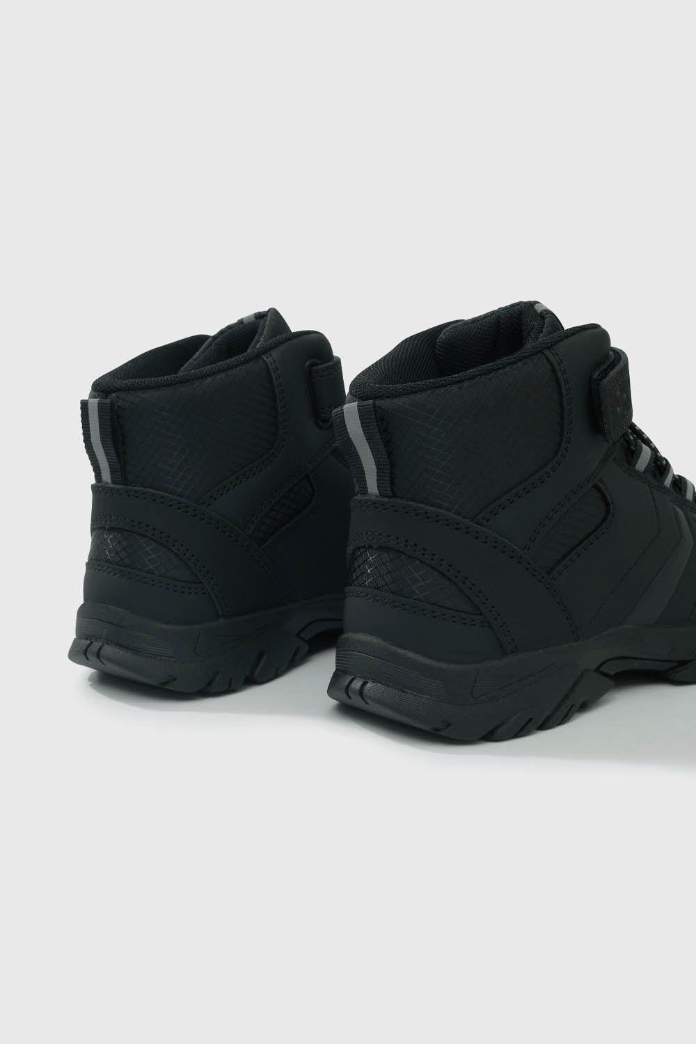 Botín Escolar Negro con Velcro Niño-4