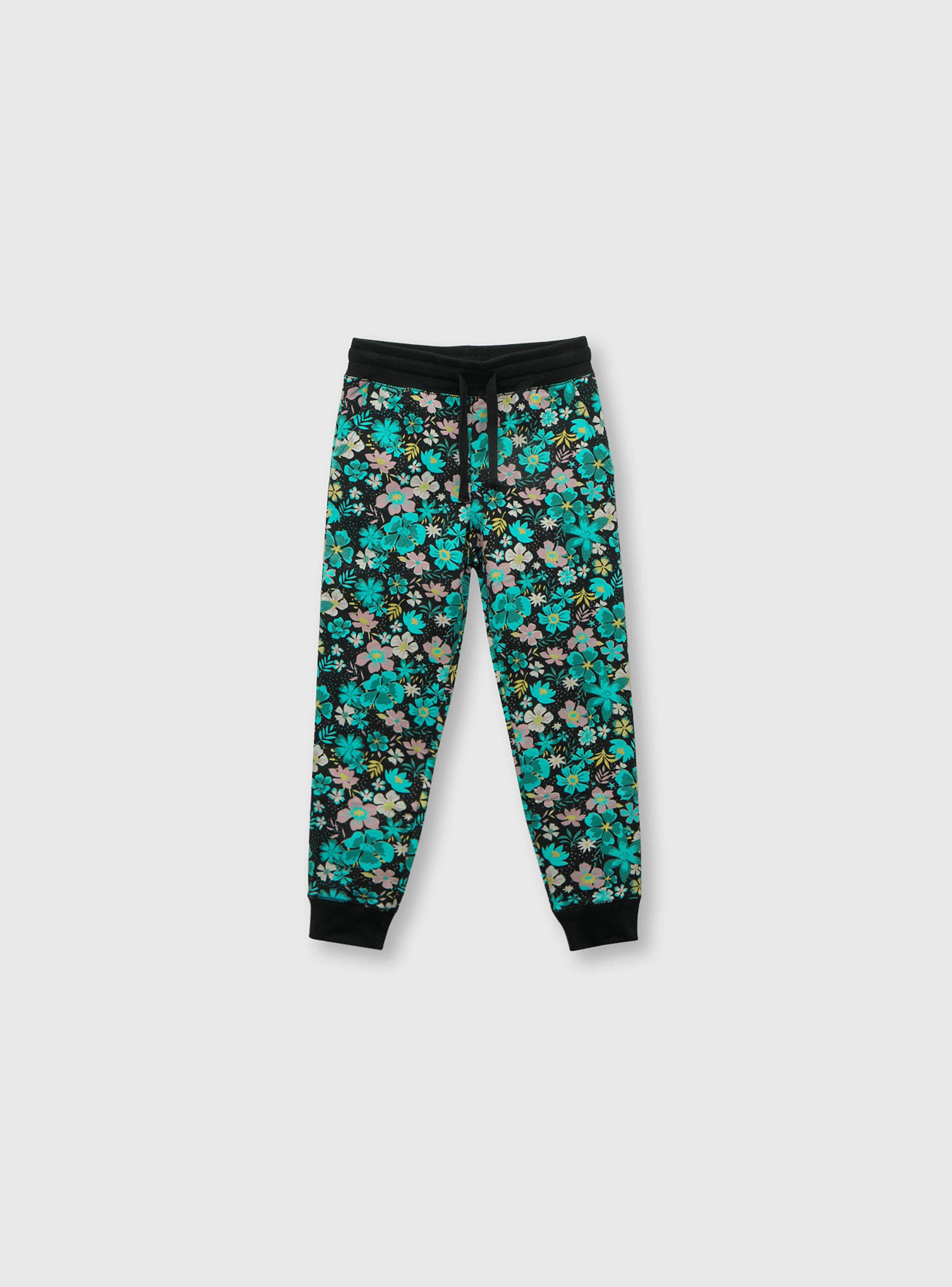 Pantalón De Niña Flores Gris (2 A 12 Años) Colloky-0
