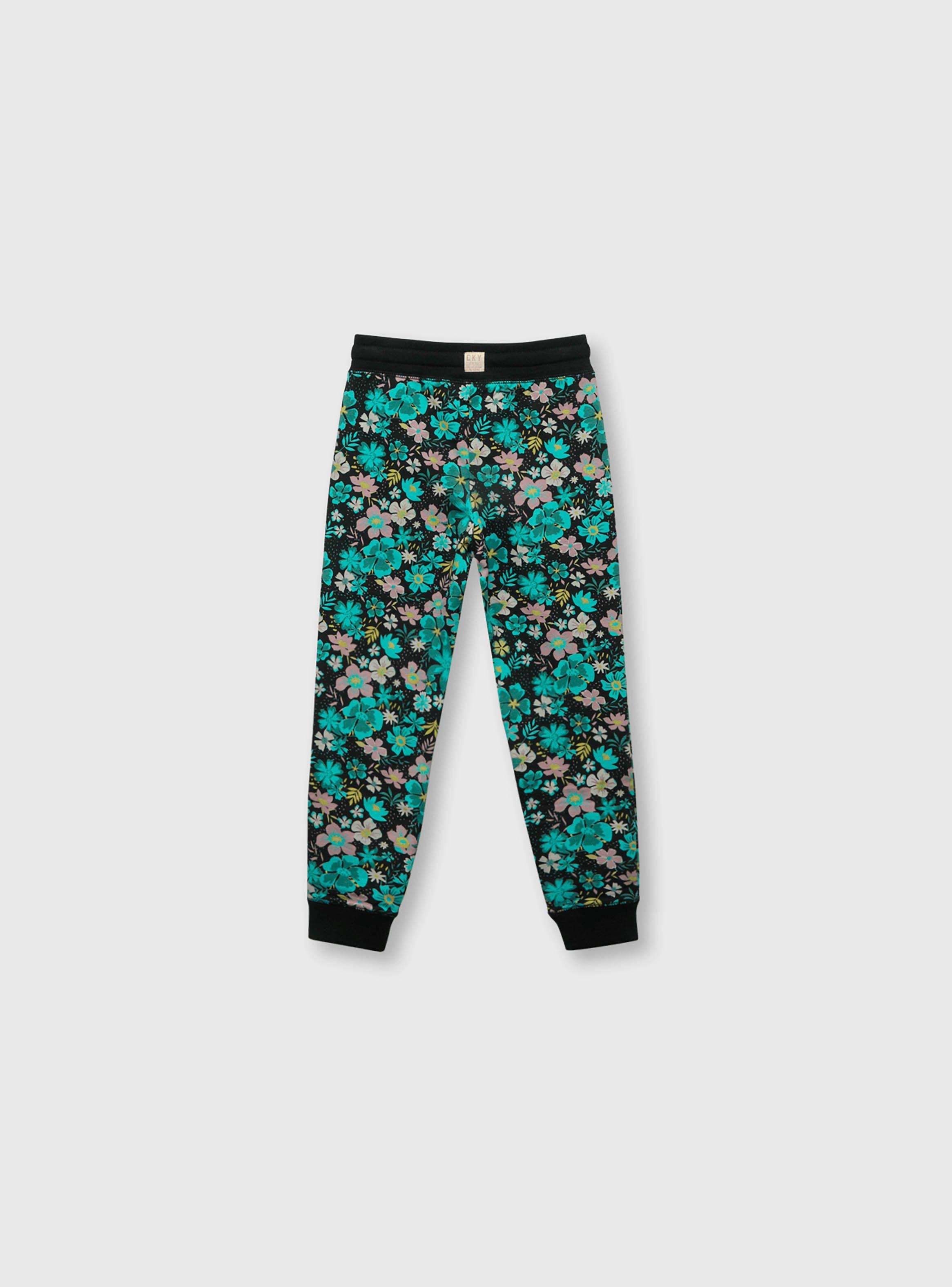 Pantalón De Niña Flores Gris (2 A 12 Años) Colloky-1