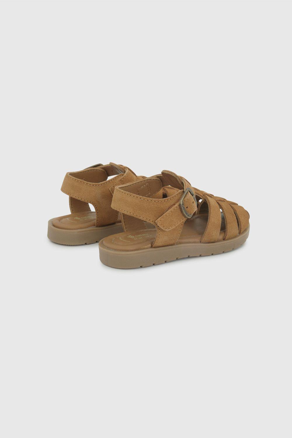 Sandalia de niña Caminante de Cuero Café Talla 21 al 27 43060172V26-4