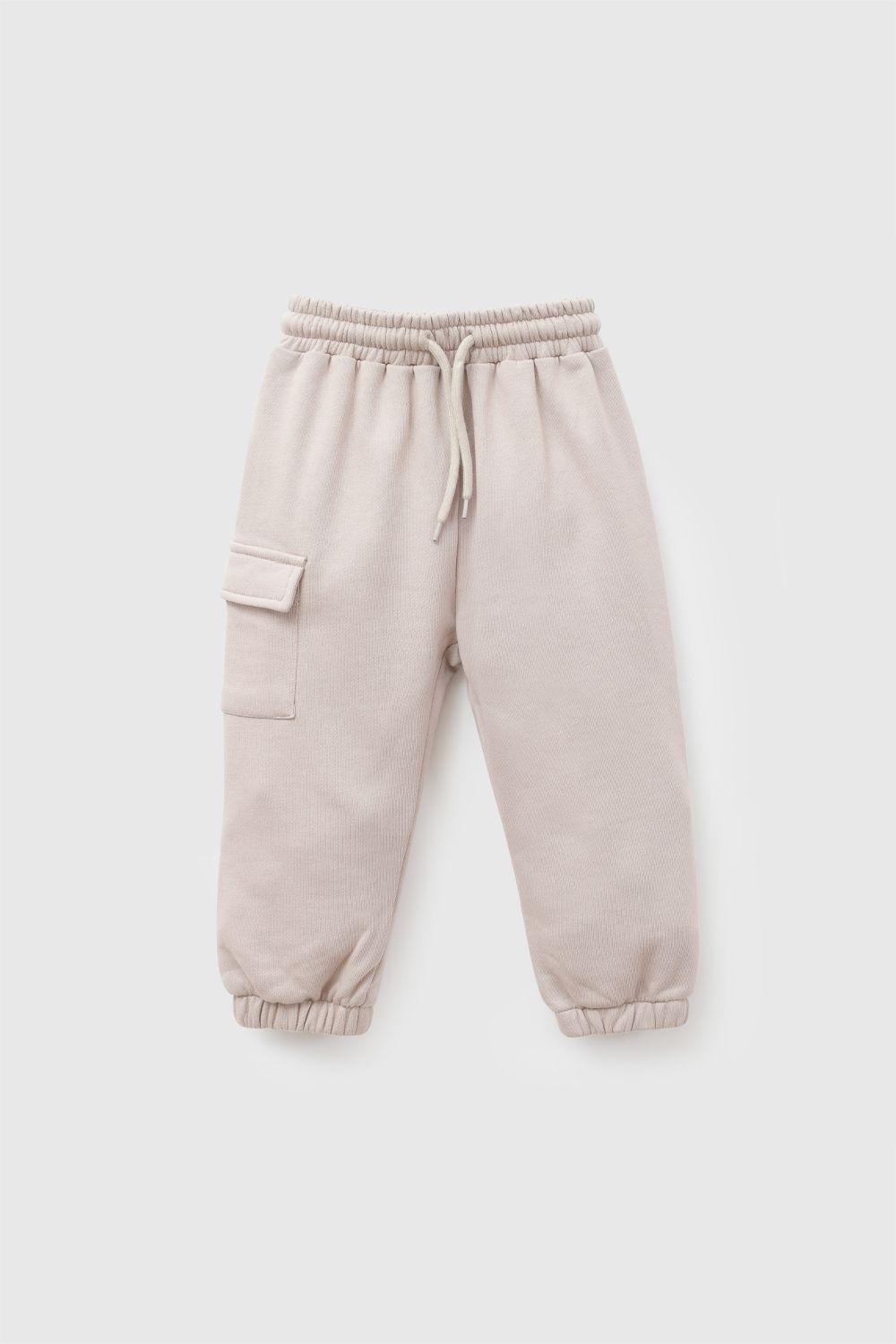 Pantalon Buzo Bolsillo Cafe Niño 6-9M a 4-5A Colloky-0
