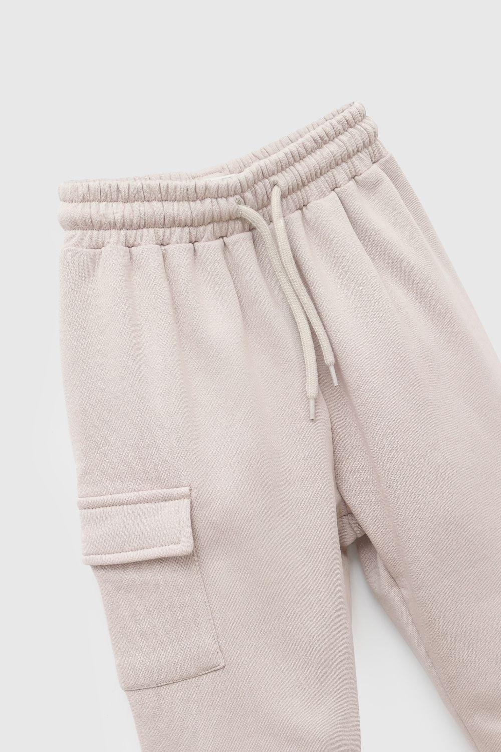 Pantalon Buzo Bolsillo Cafe Niño 6-9M a 4-5A Colloky-3