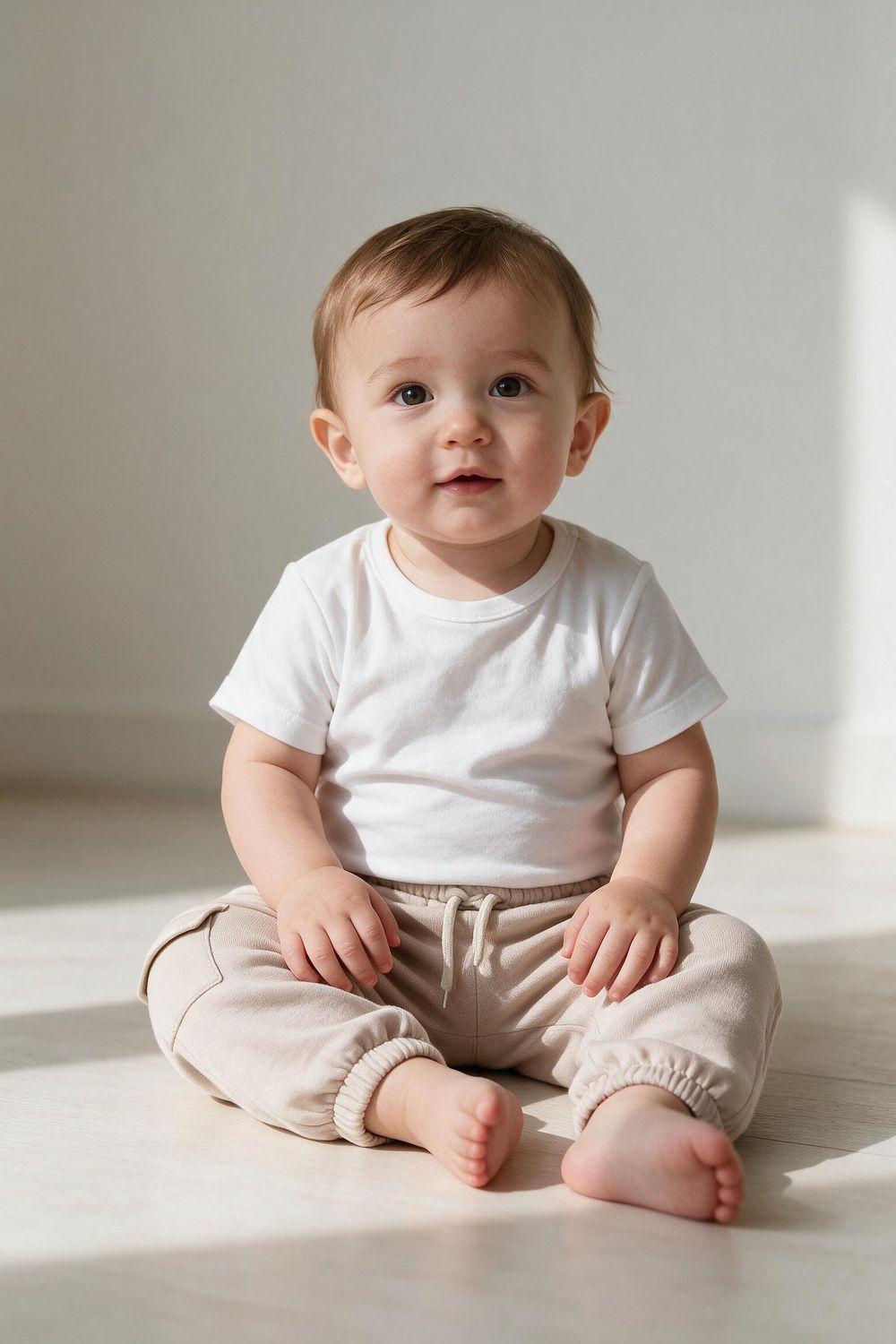 Pantalon Buzo Bolsillo Cafe Niño 6-9M a 4-5A Colloky-1
