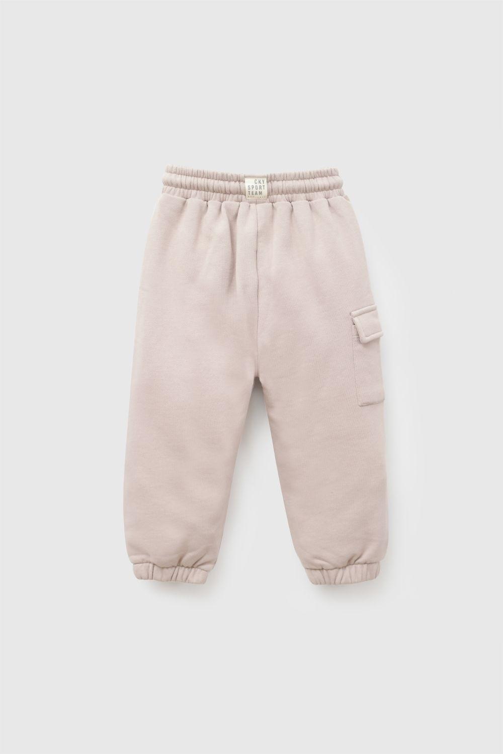 Pantalon Buzo Bolsillo Cafe Niño 6-9M a 4-5A Colloky-2