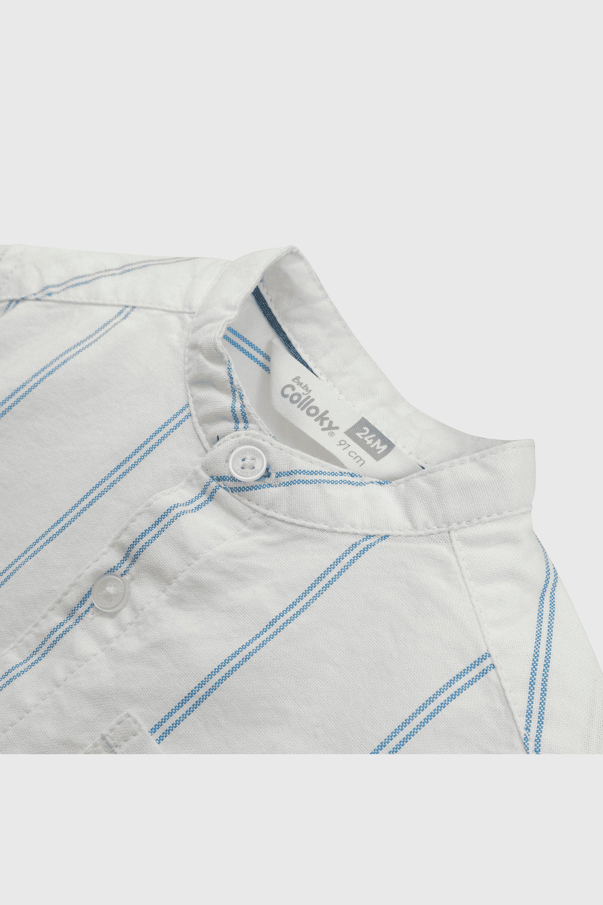 Camisa Cuello Mao Rayada-2