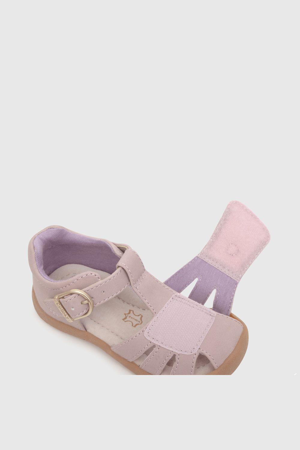 Sandalia de niña doble ajuste lila (21 a 27)-4