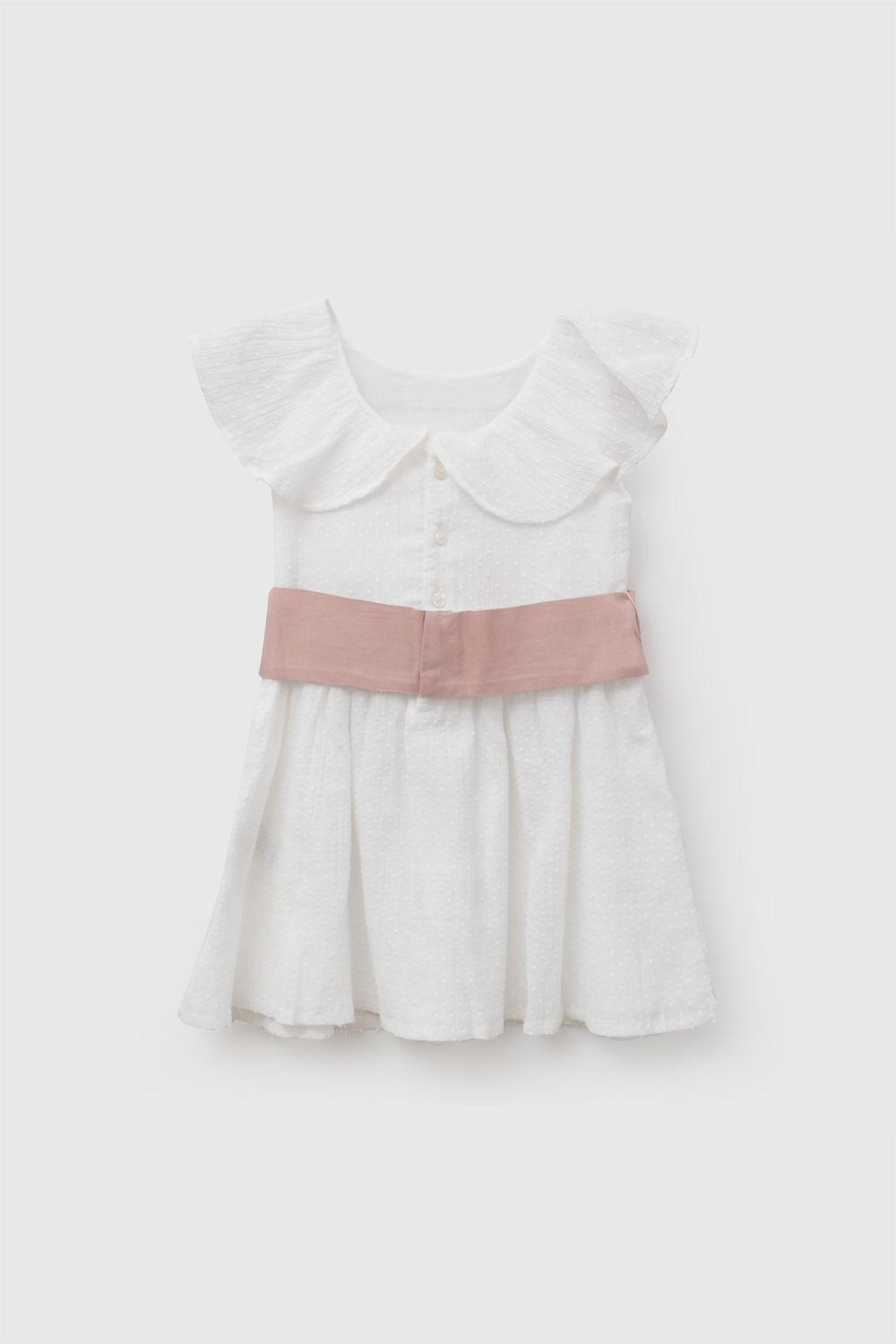 Vestido manga globo ceremony niña blanco 6-9M a 4-5A-2
