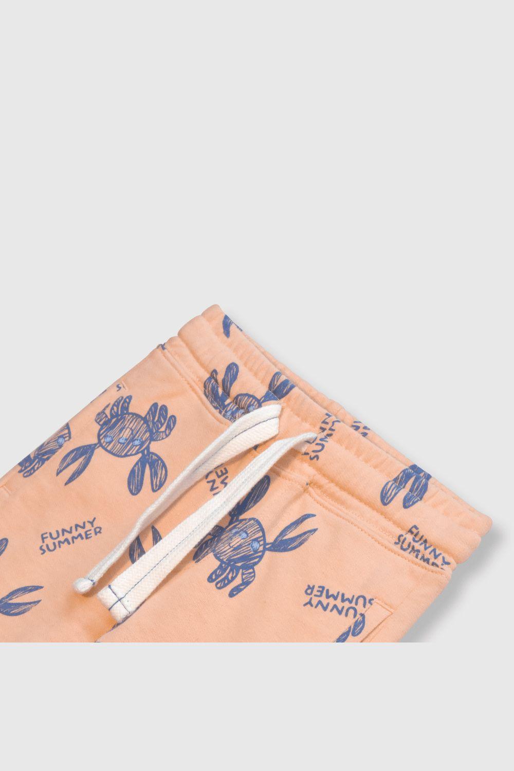 Bermuda de bebé niño jaibas salmon (3 a 36 meses)-2