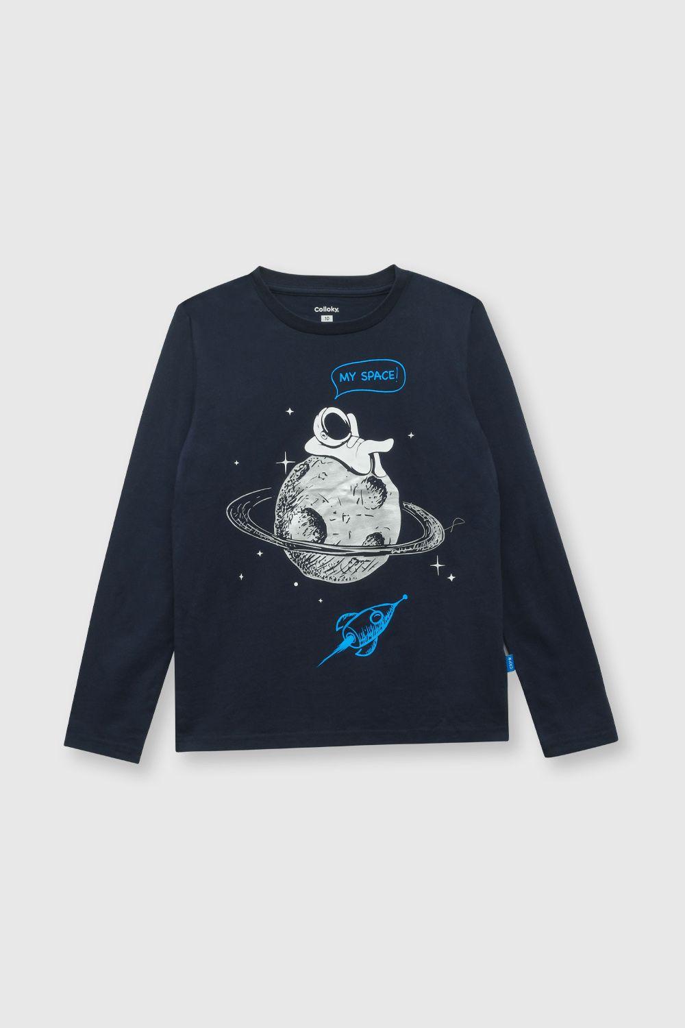 Pijama de niño de algodón azul / blue (2 a 12 años)-1