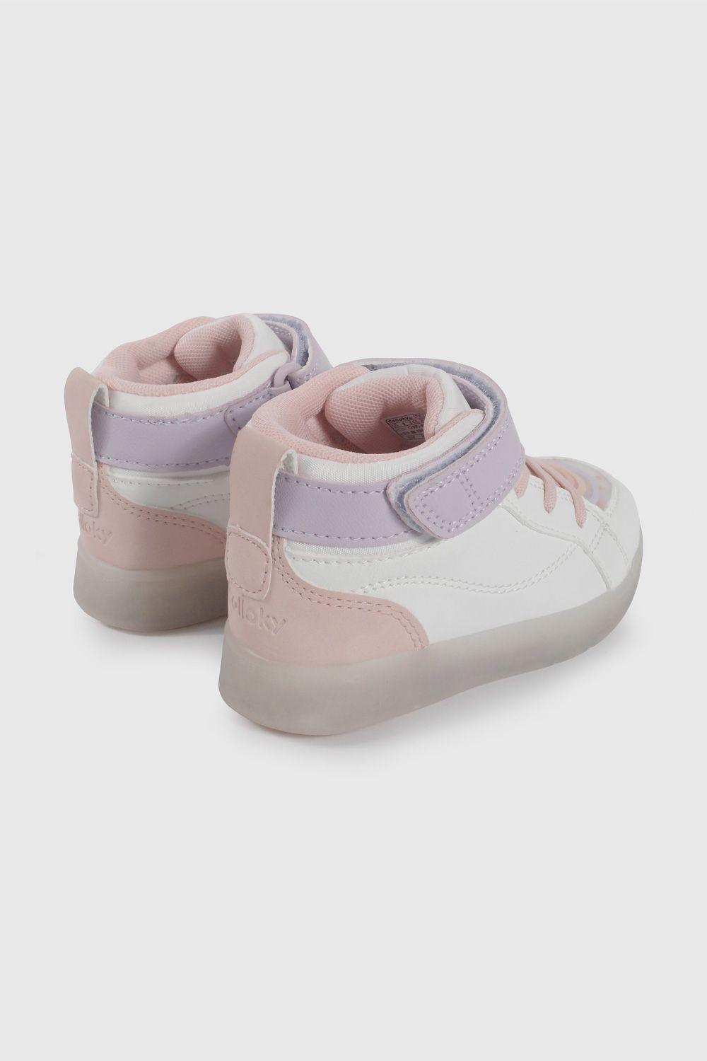 Zapatilla de Luces Blanca con Rosado Temática Arcoíris 47040298V26-4