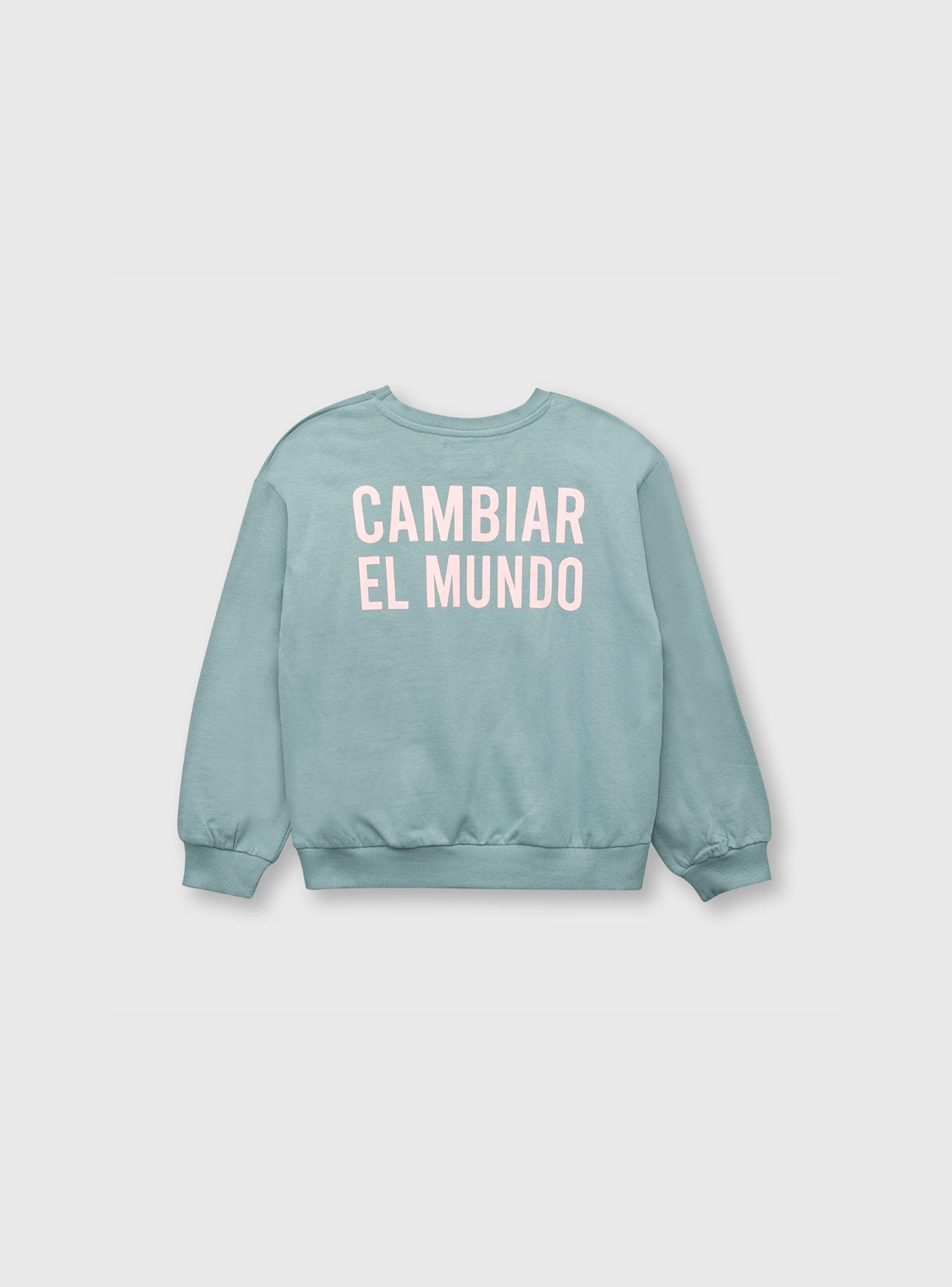 Polerón de niña reciclado Verde (2 a 12 años) Colloky-1