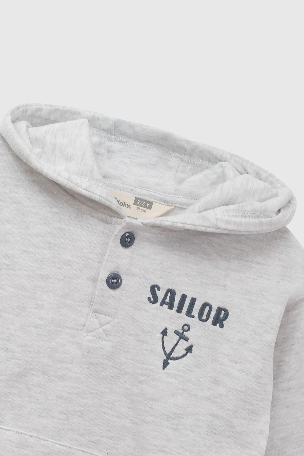 Poleron Navy Gris Niño 6-9M a 4-5A Colloky-2