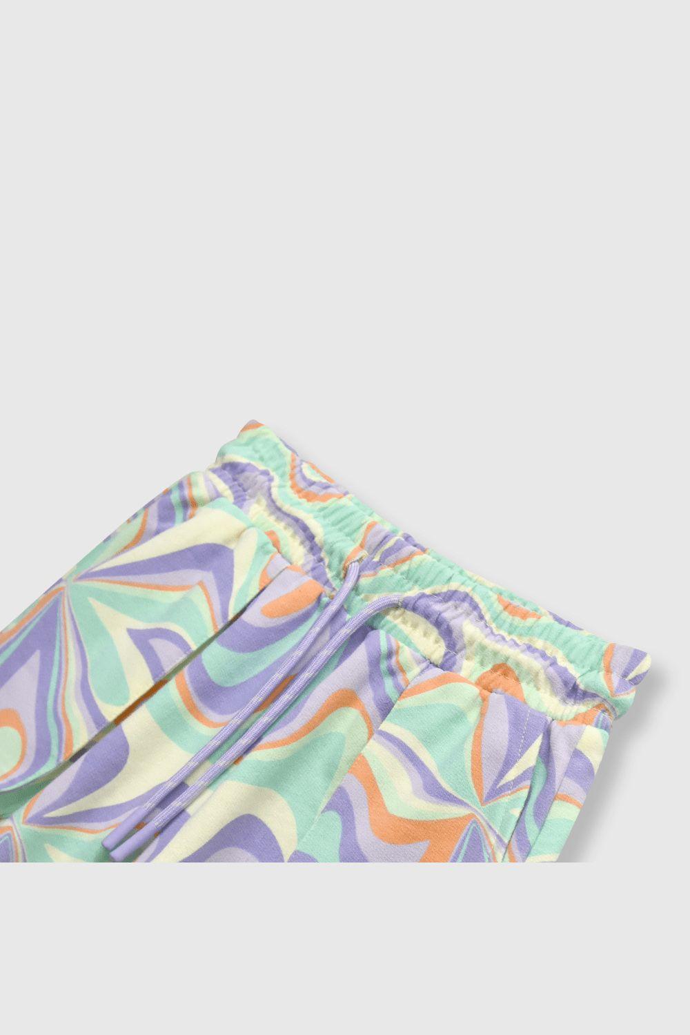 Short de niña sicodelico lila (2 a 12 años)-2