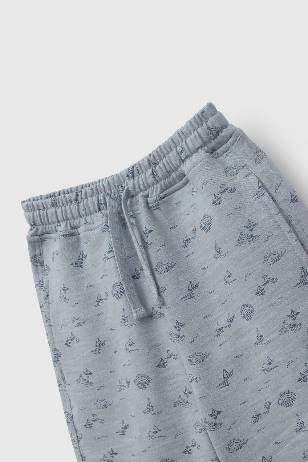 Bermuda Celeste Estampada De Niño BDPO1759V26-2