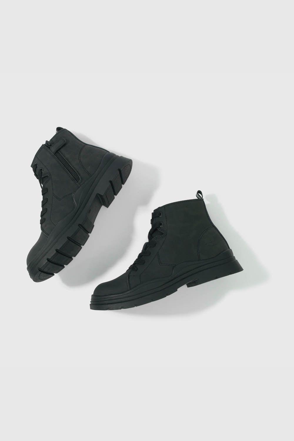 Botín Escolar Resistente Negro con Cierre de Velcro-3