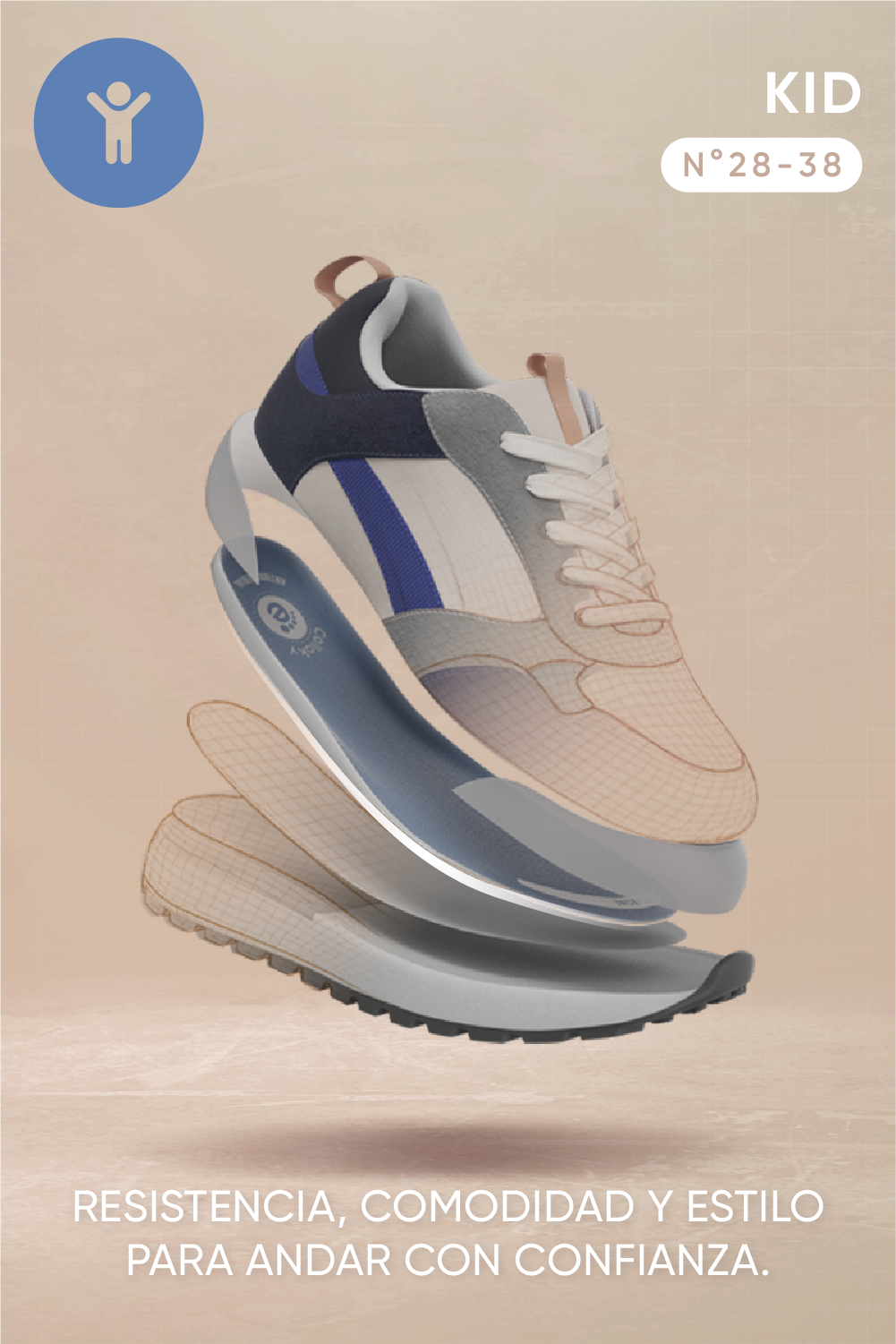 Zapatilla luces Luces Niño Gris 57160311I24 33-5