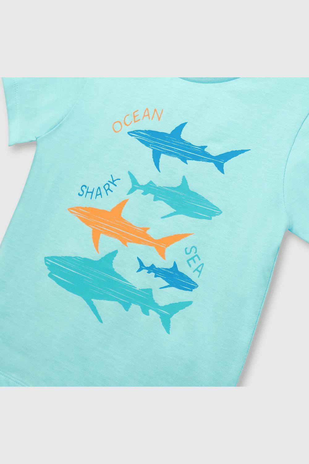 Polera De Niños Tiburon Aqua (3 A 36 Meses)-2