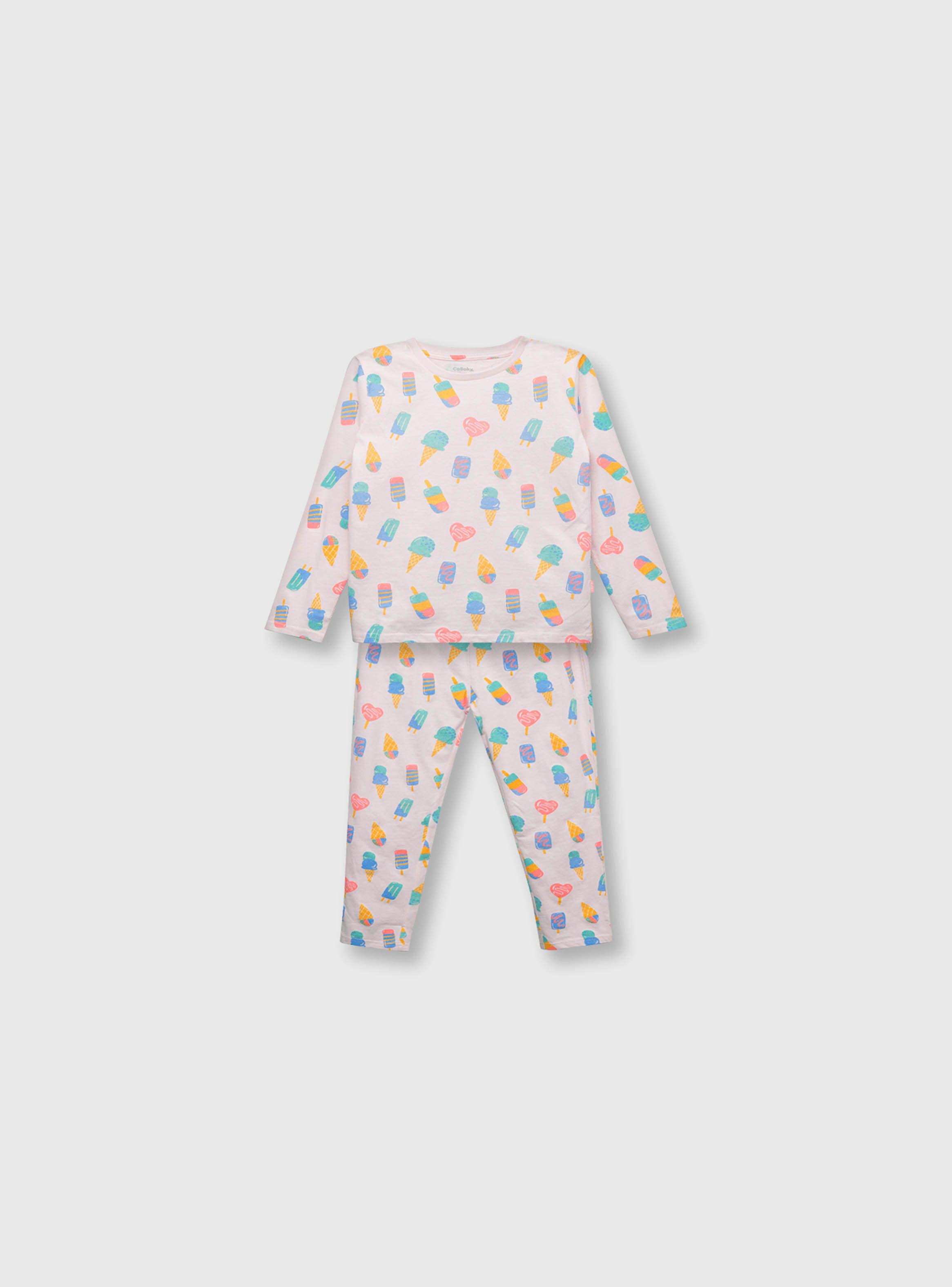 Pijama Niña De Algodón Rosado (2 A 12 Años) Colloky-0