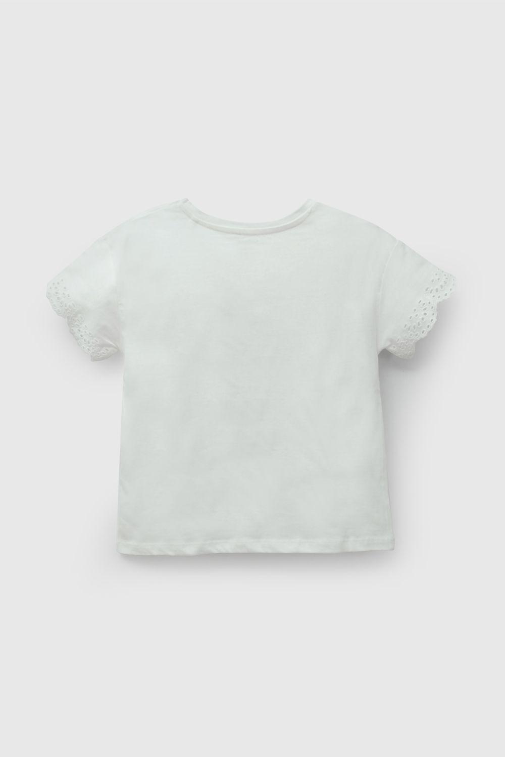 Polera Blanca Casa Hawai Bordada De Niña POJE2009V26-2