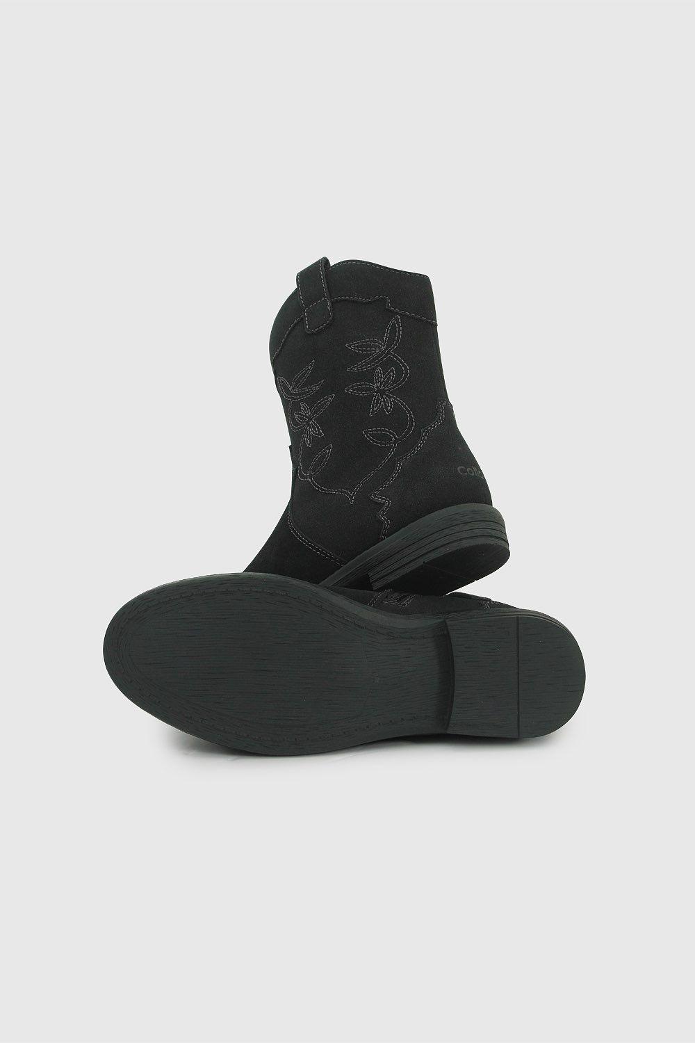 Botín Ergonómico cowboy niña negro 28-38-2