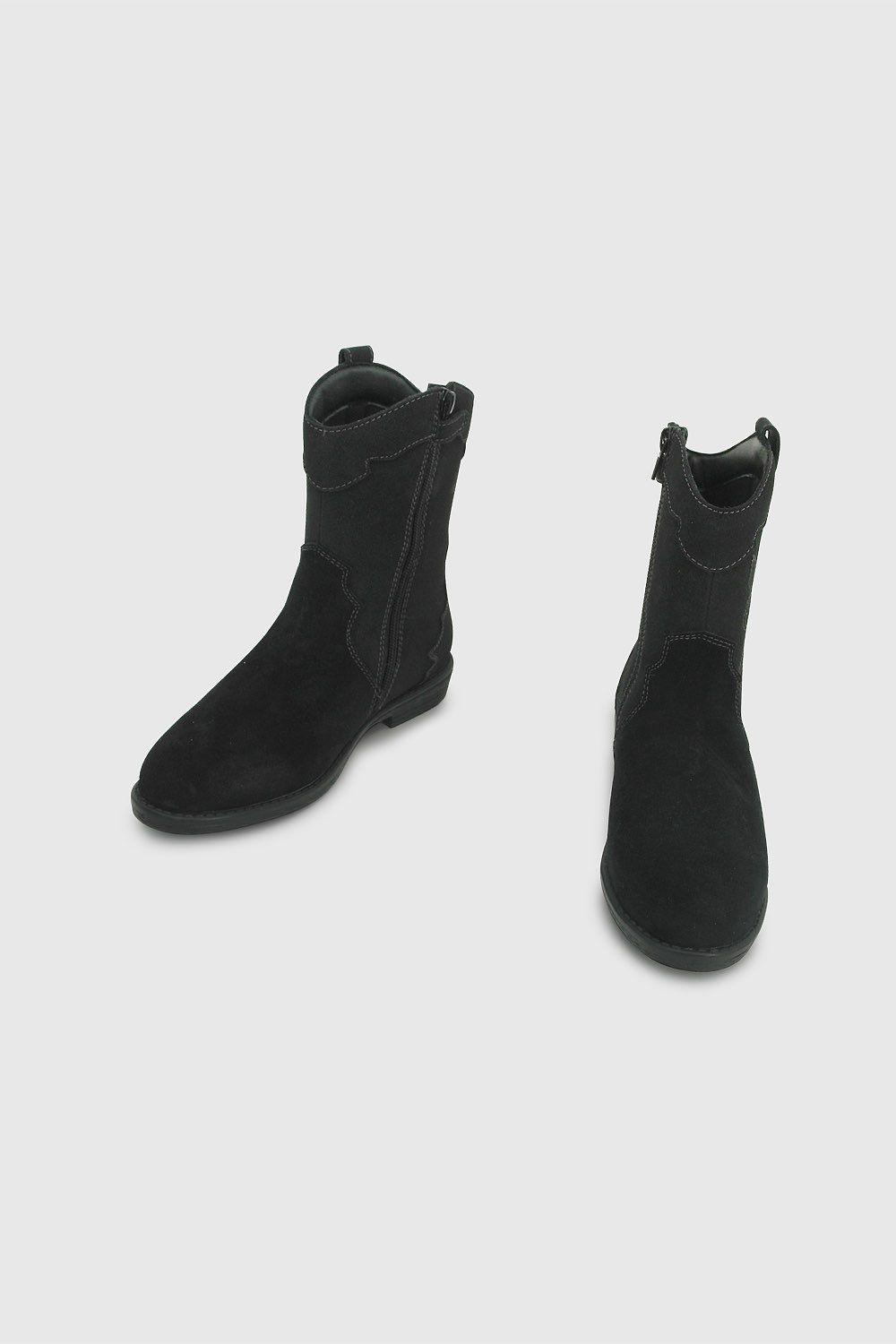 Botín Ergonómico cowboy niña negro 28-38-3