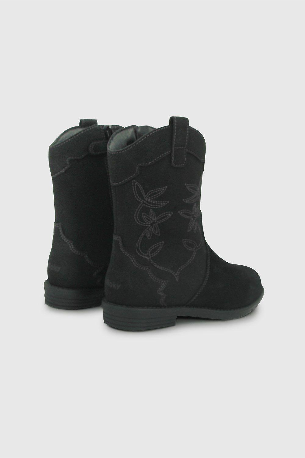 Botín Ergonómico cowboy niña negro 28-38-4