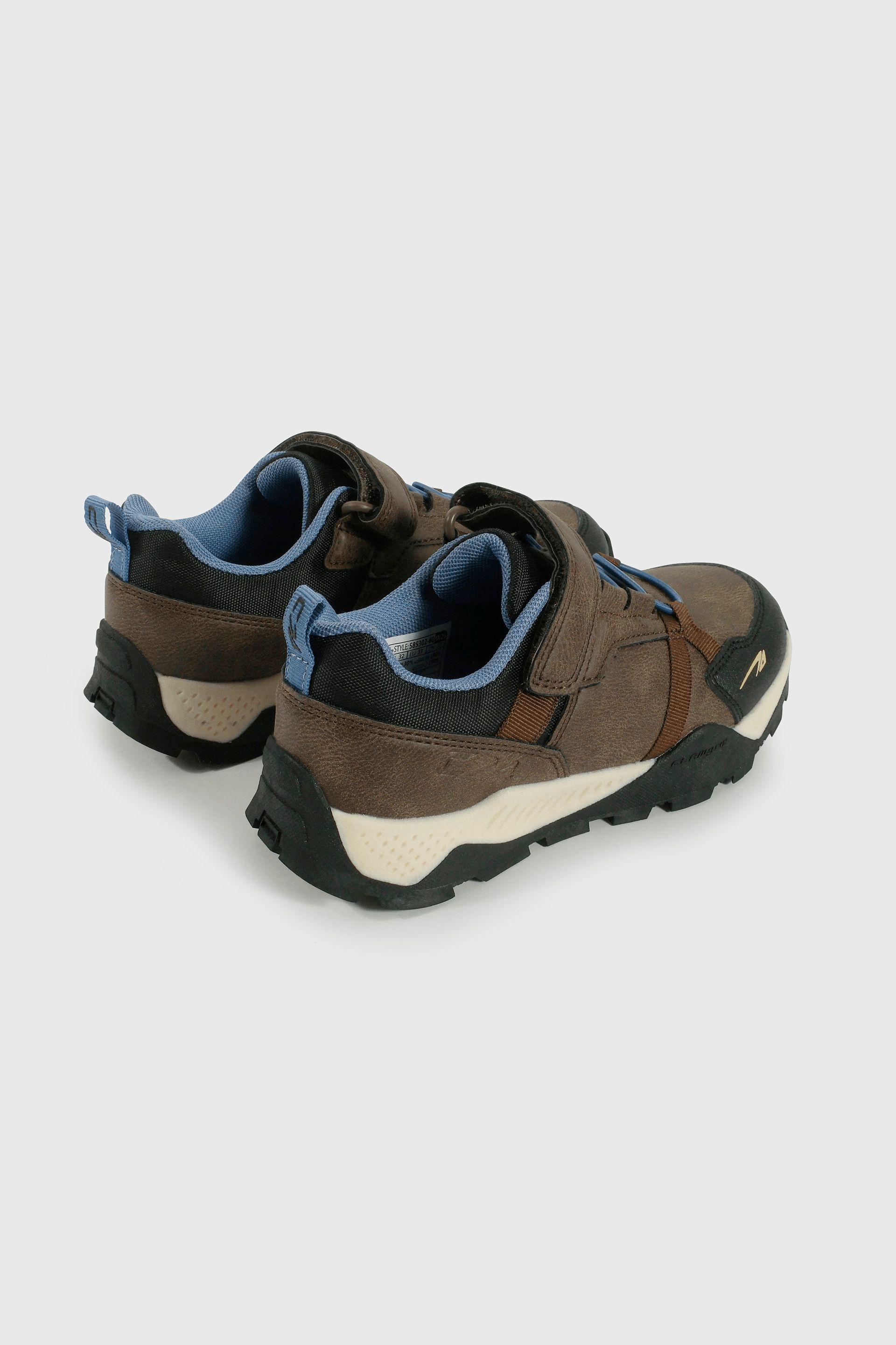 Zapatilla Outdoor de Niño Café Caña Baja con Velcro y Cordón-4