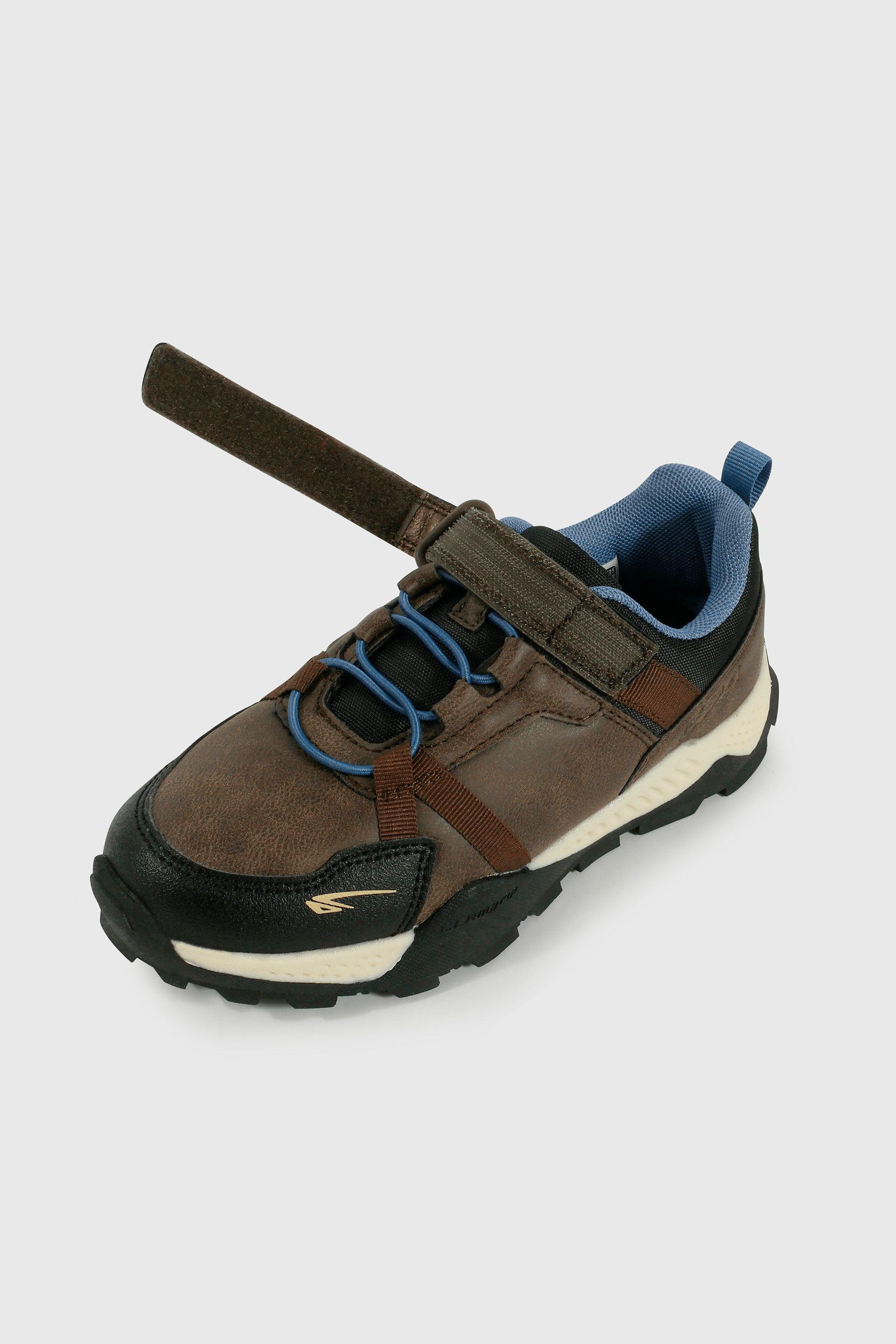 Zapatilla Outdoor de Niño Café Caña Baja con Velcro y Cordón-5